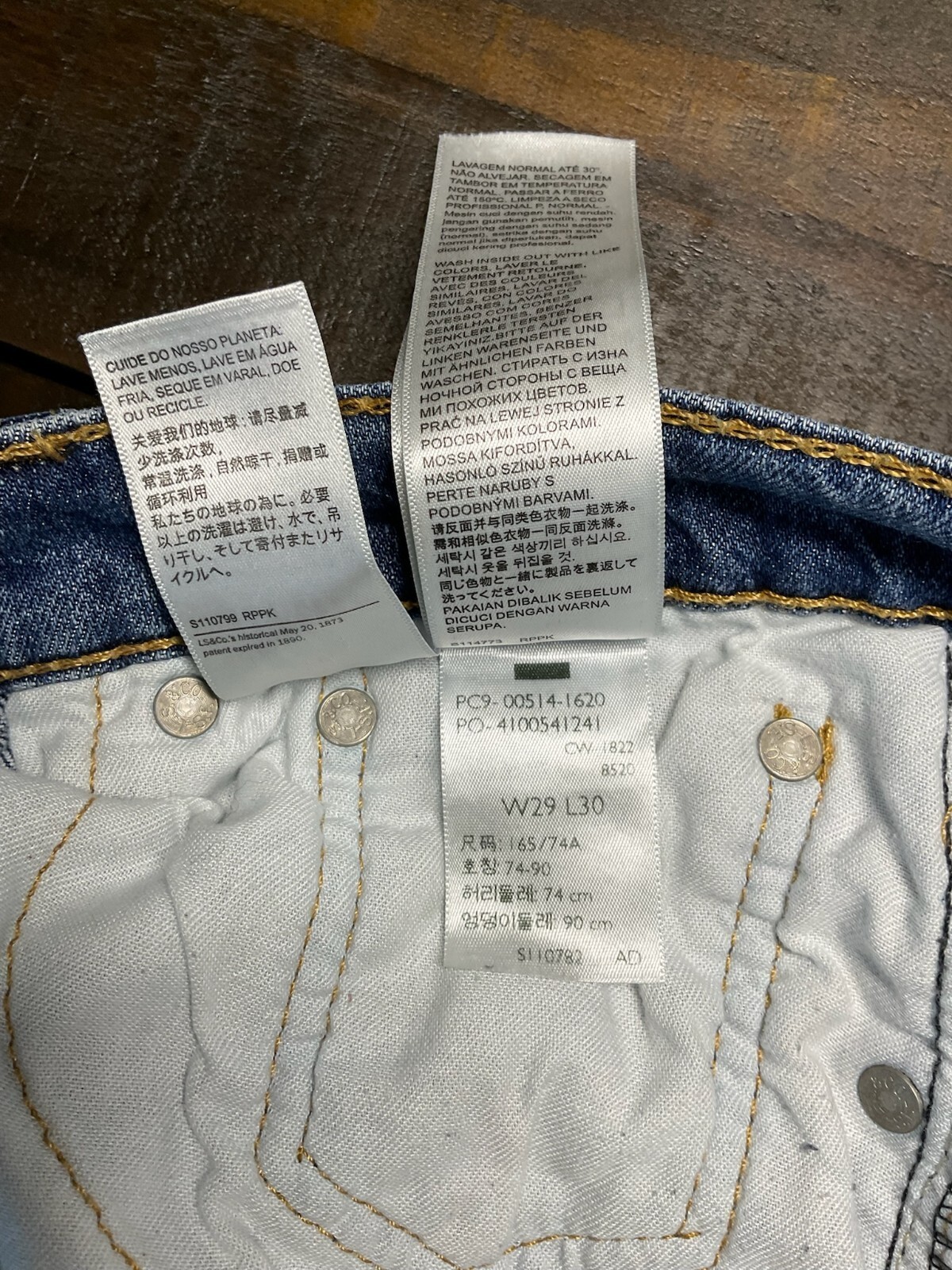 Levi’s 514 Men’s Straight Fit Jeans Size 29×30 W29 L30 Blue Stretch WaterLess