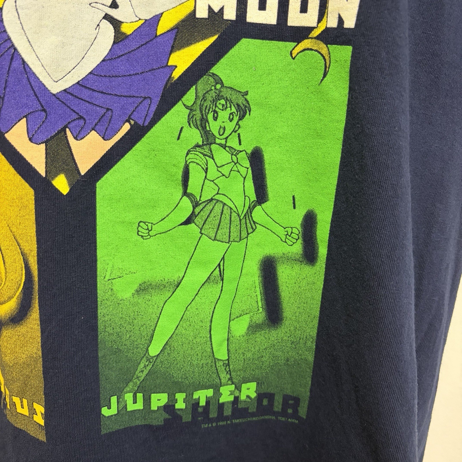 Vintage Sailor Moon & Scouts Graphic T-Shirt Size Large 1998 Manga Anime Toei