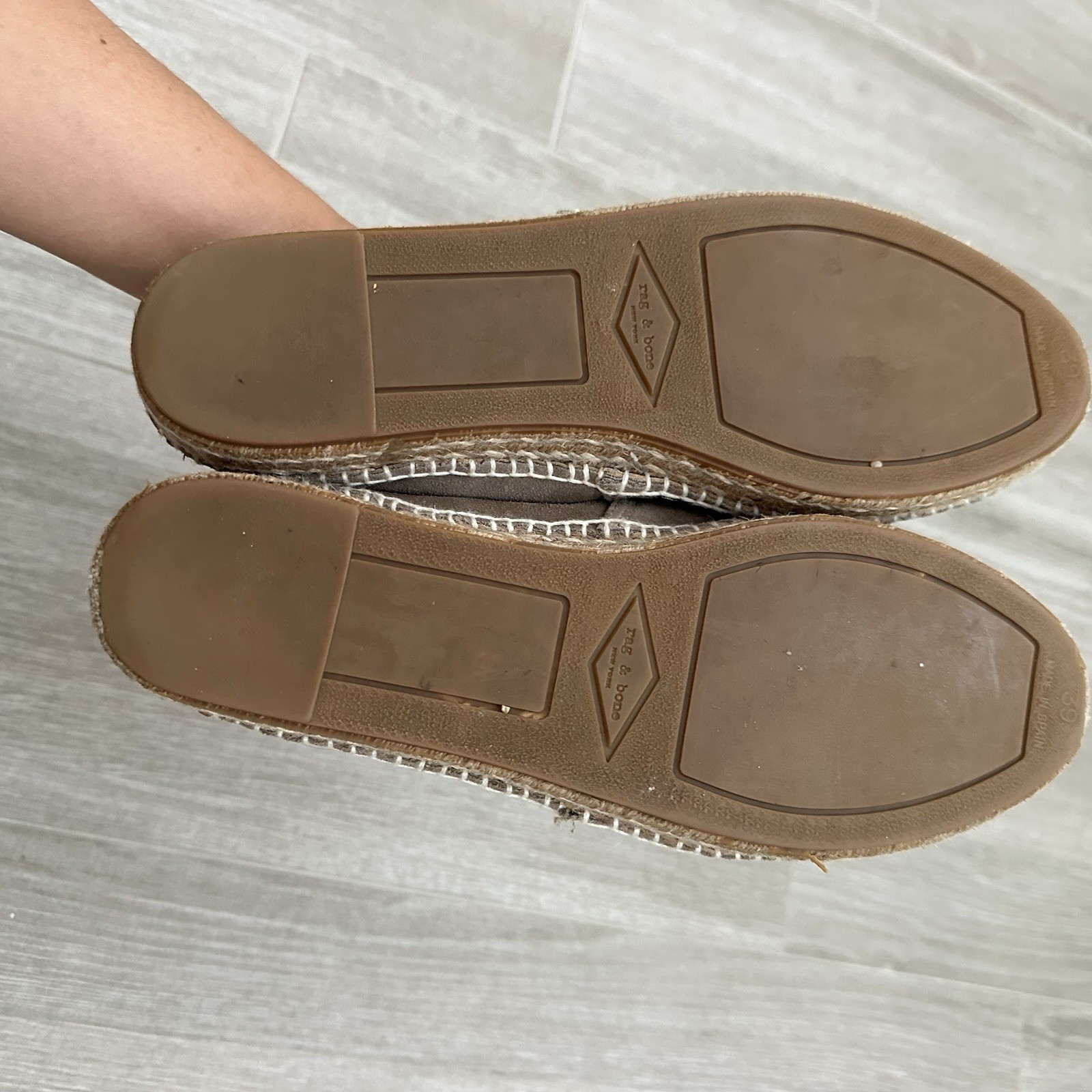 Rag & Bone Stucco Suede Leather Adria Espadrilles Shoes Womens US 8.5 EUR 39 M