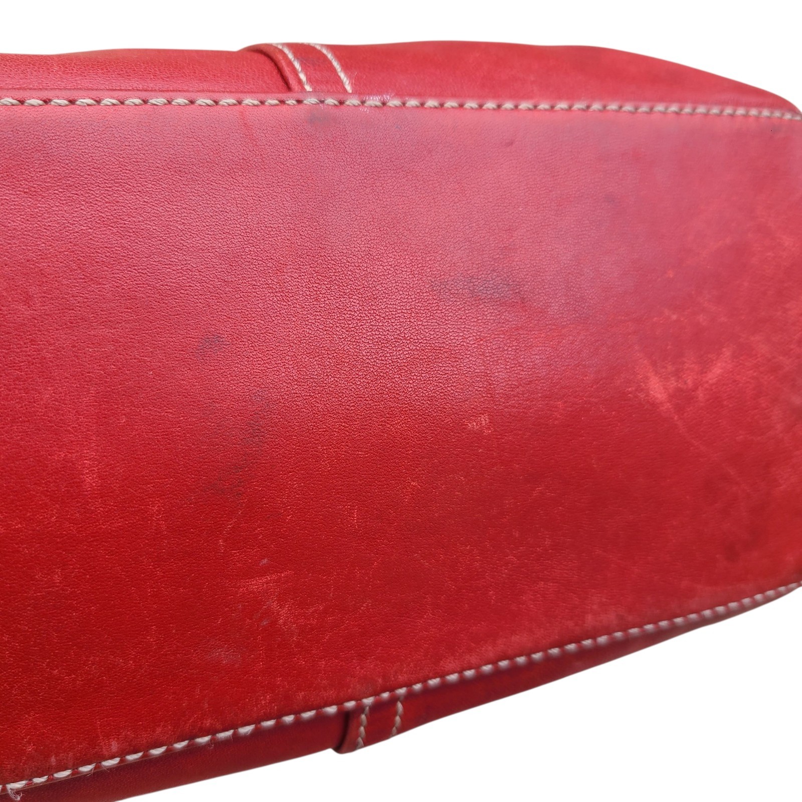 Coach 9564 Y2K 2005 Red Leather Hobo Baguette Shoulder Bag Convertible Strap