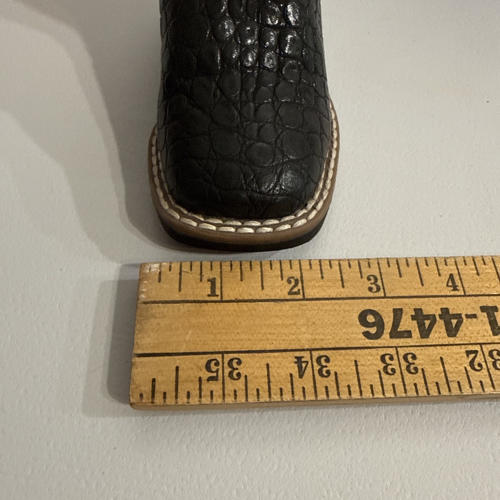 Old West Alligator Print Western Toddler Boots Size 5.5-D Black Brown EUC Cute!