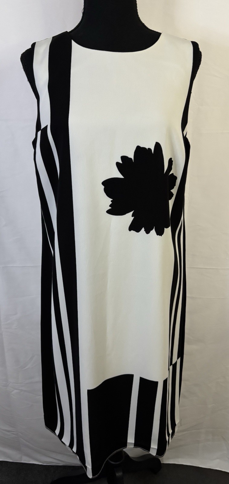 Debenhams Collection Black White Abstract Floral Shift Dress Size 14 Elegant