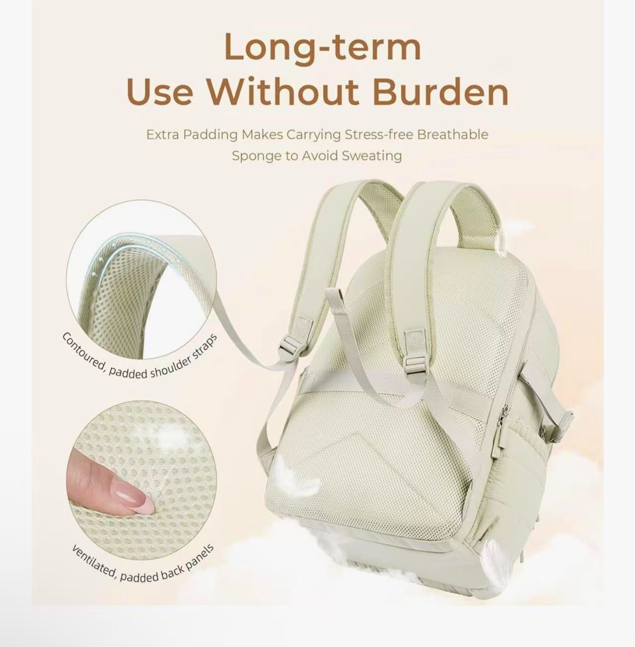 CLUCI 17.3 Inch Laptop Backpack for Women, Anti Theft Travel Backpack, Puffer Qu