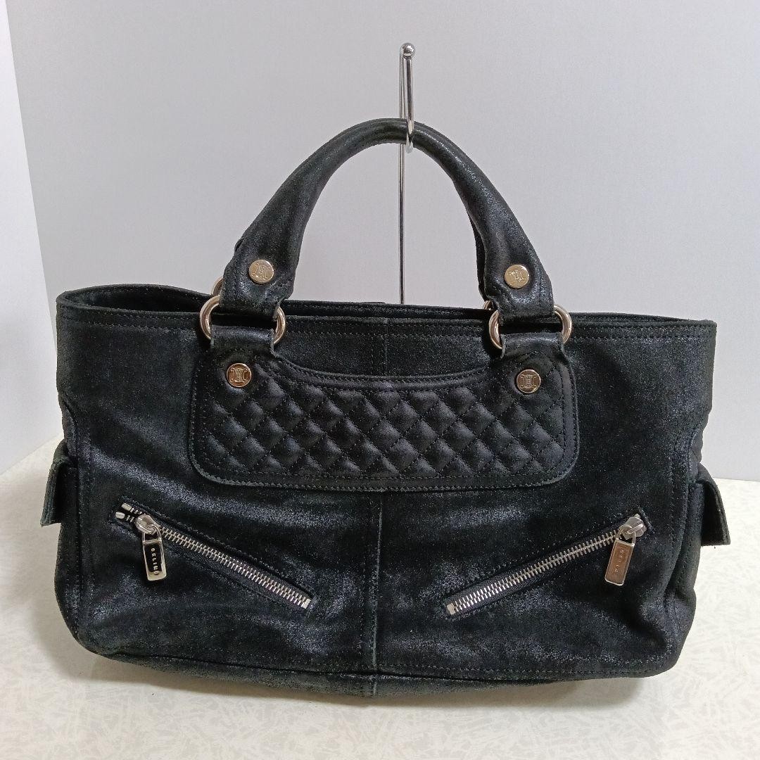 CELINE Boogie Bag Handbag Black Quilted Authentic From Japan