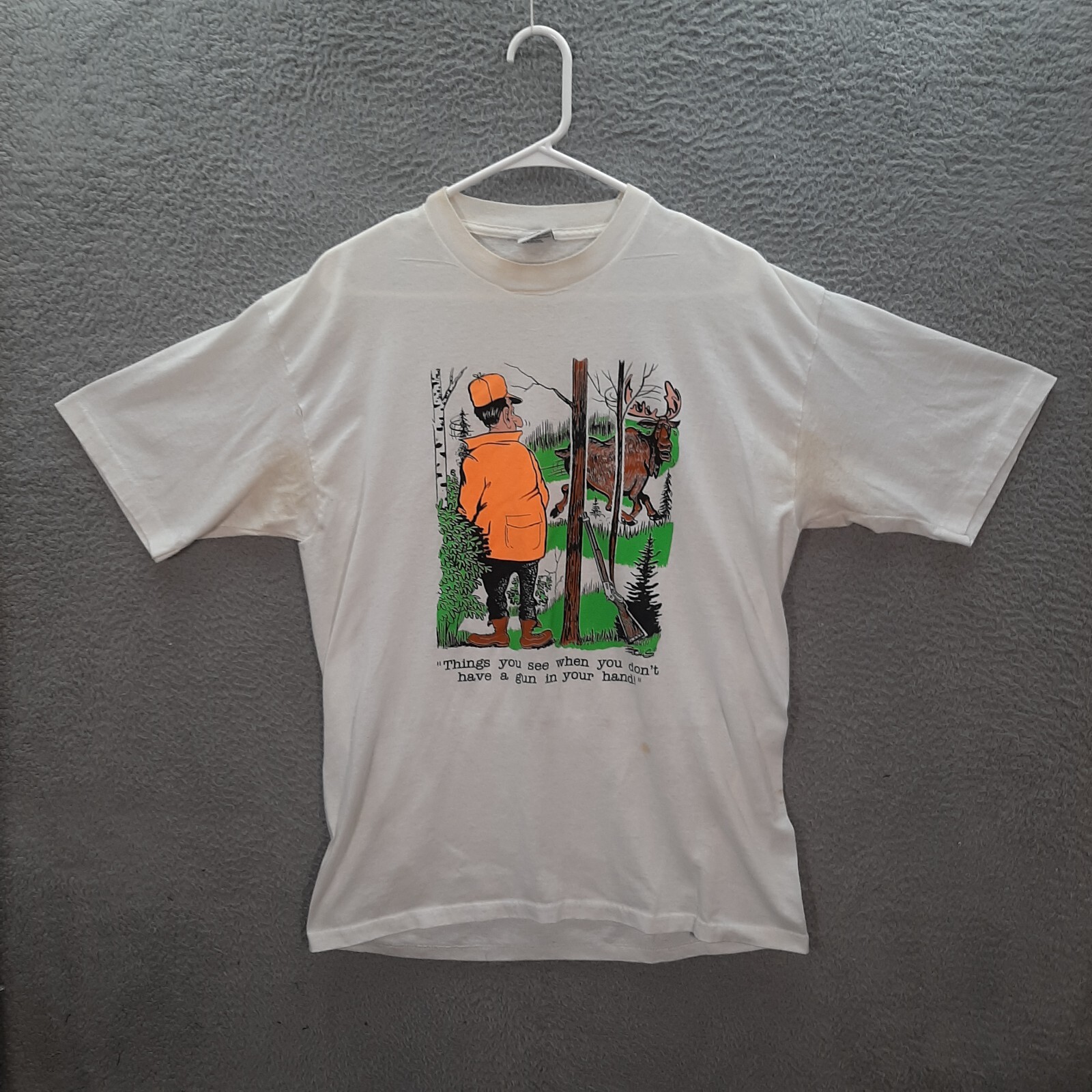 Vintage Cal Cru Shirt Adult Extra Large White Single Stitch Nature Grunge 90s *