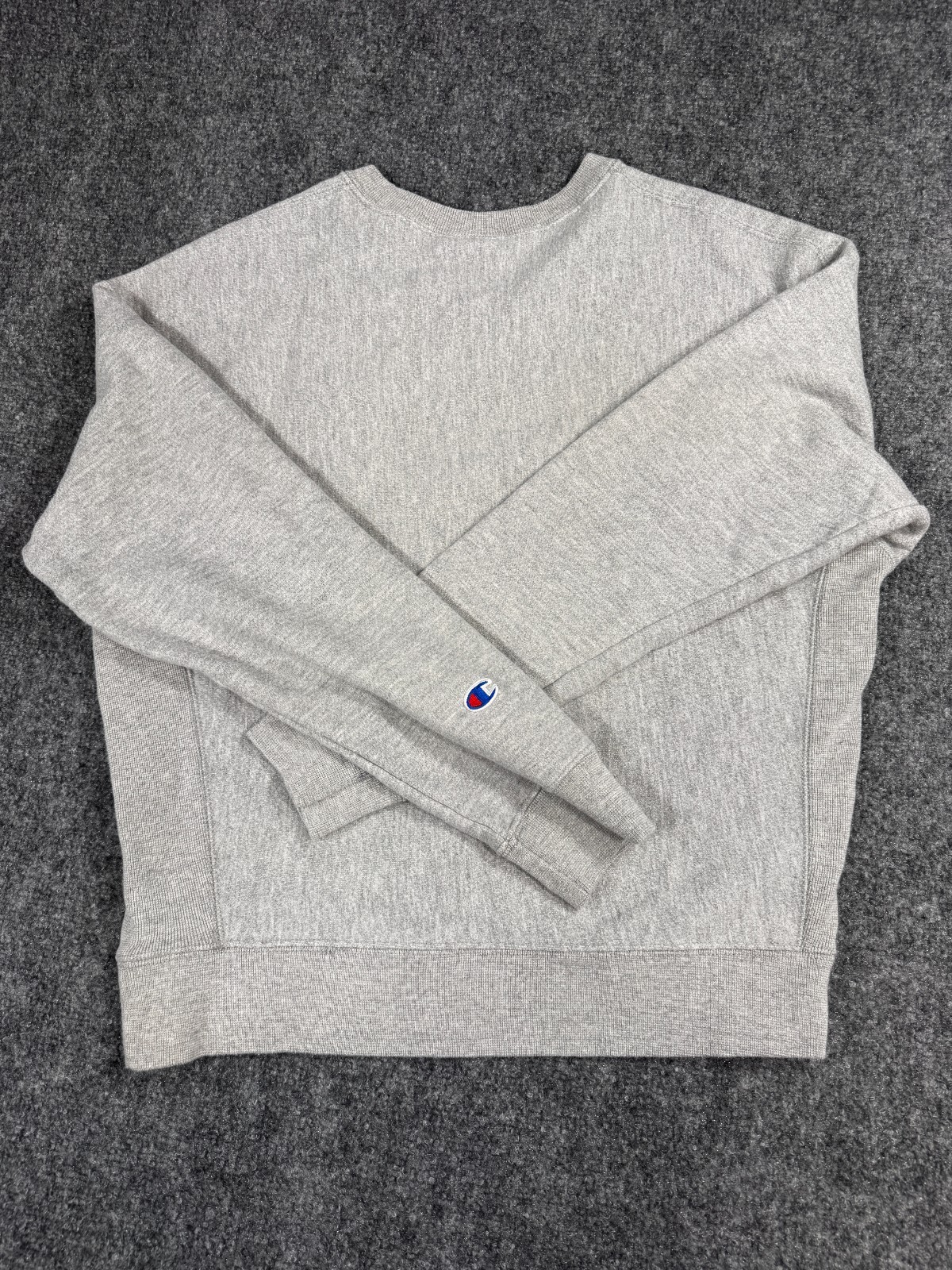 Champion Reverse Weave Mens Sweatshirt Large Heather Gray Logo Fleece Lined