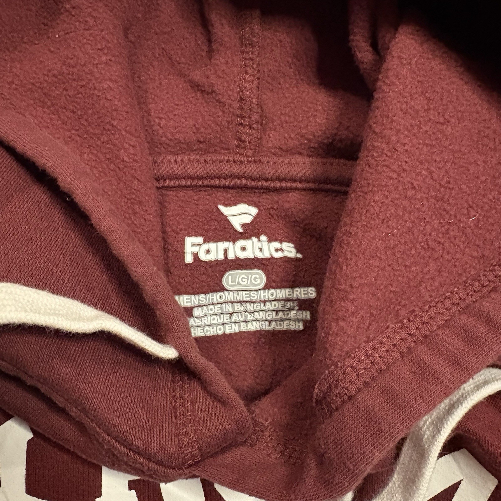 Texas A&M Aggies Hoodie Mens Large Maroon White NCAA College 23×26 Fanatics