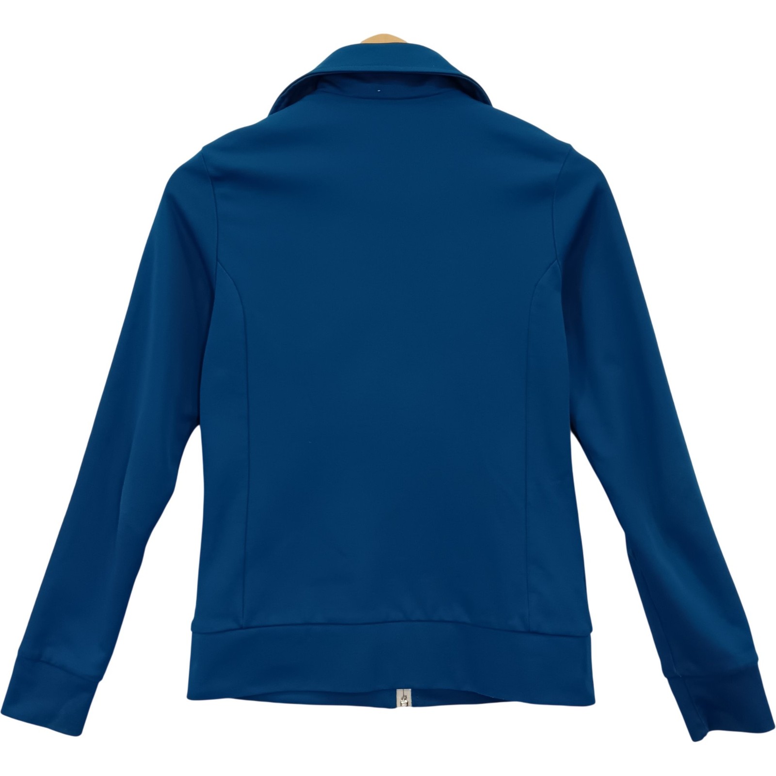 Adidas Track Jacket Women’s Size 32 Blue Trefoil Zip Pockets Stripes Preloved