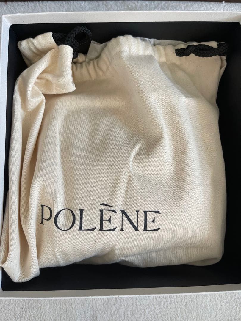 POLENE Gray Leather Shoulder Bag from Japan