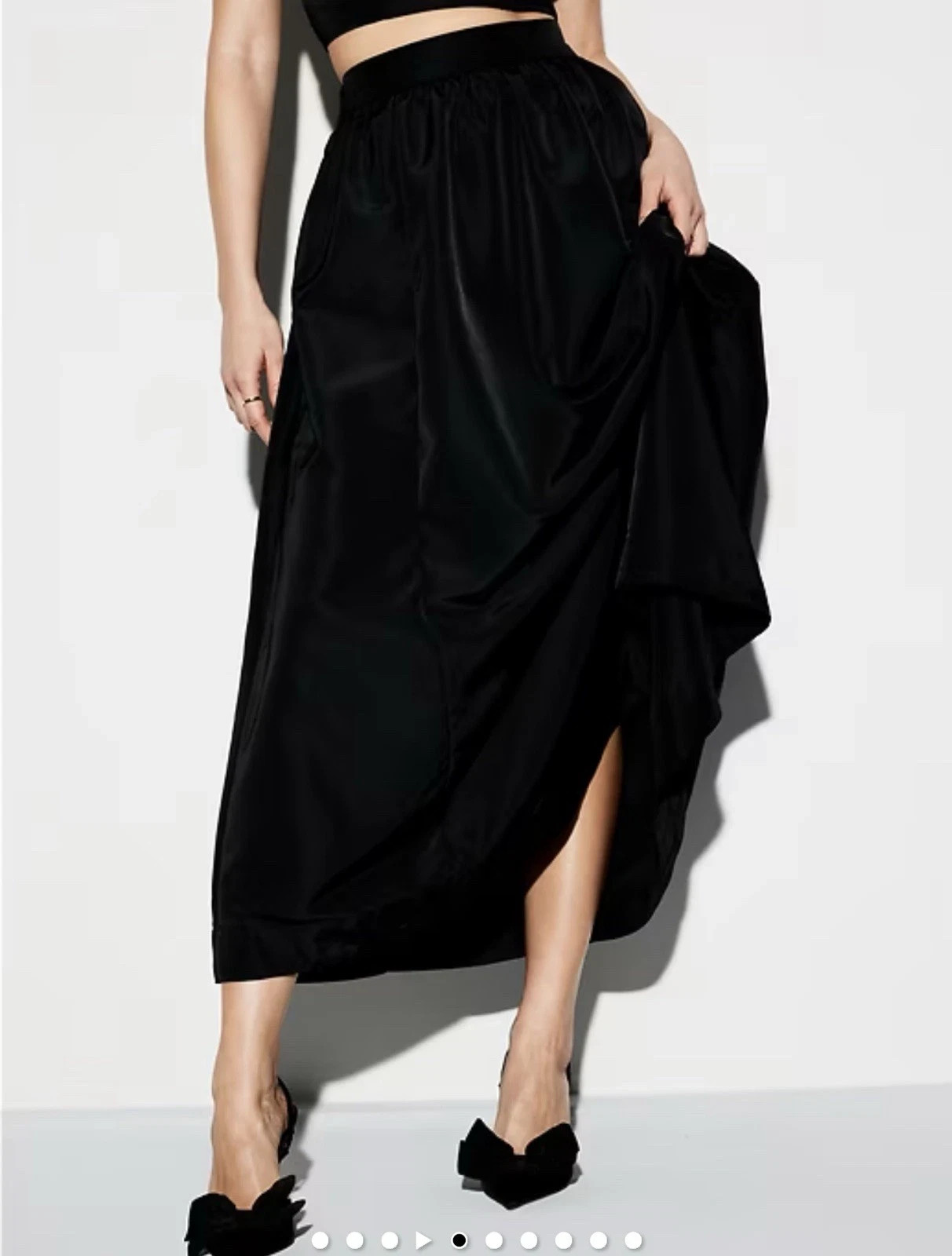 The Occasion by Old Navy High-Waisted Taffeta Midi Skirt NWT – SM Black #705300