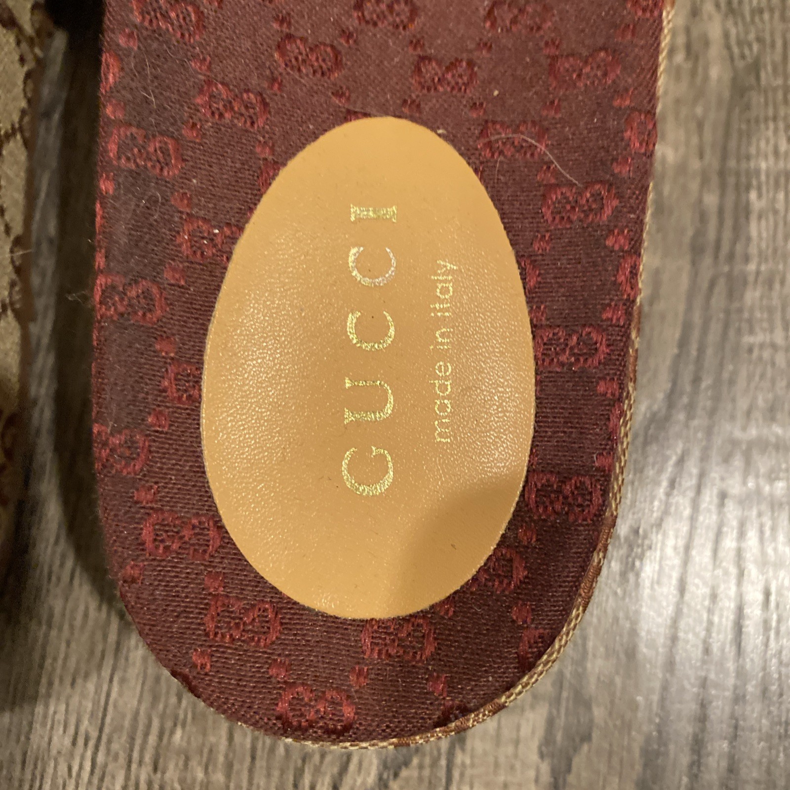 Sz 8 Gucci Angelina GG Supreme Platform Slide Sandals 573018