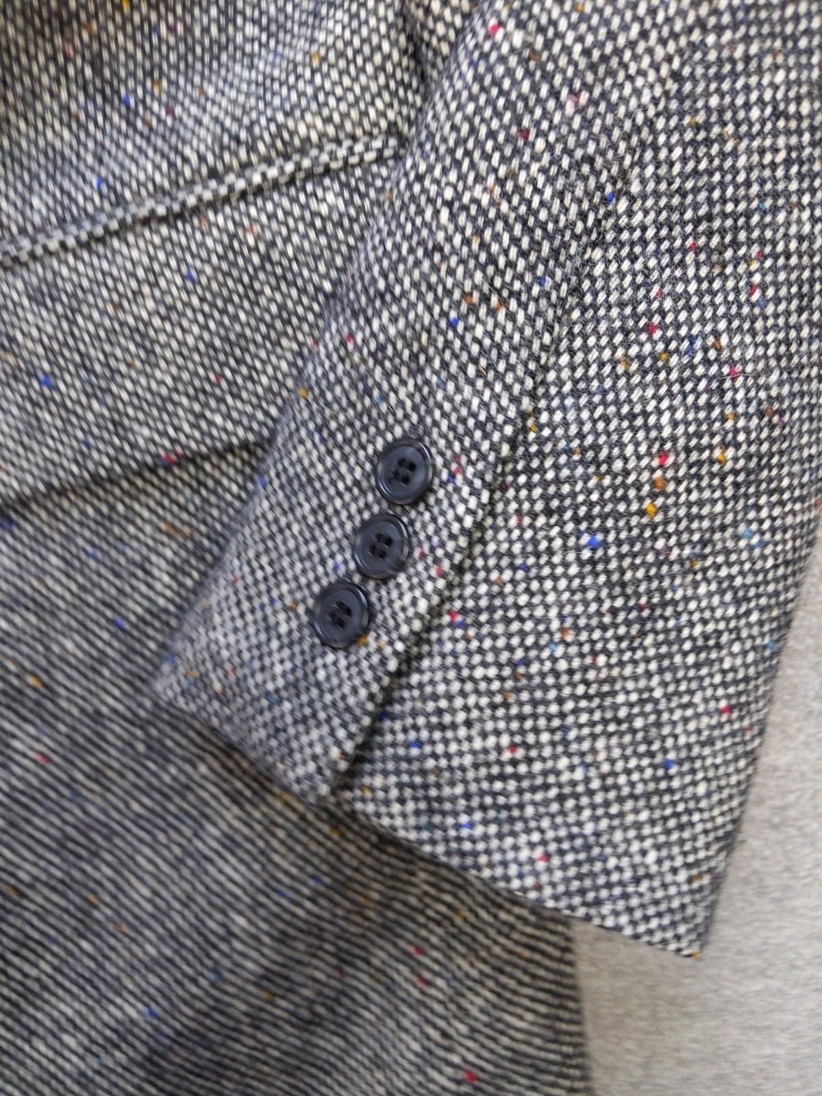 Deansgate Blazer Mens 42 Long Gray Wool Tweed Sport Coat Jacket Tweed Mottled