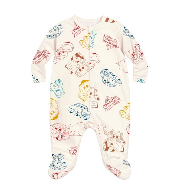 Cars Baby Boy Printed Long Sleeve Footed Sleep N Play Sz 3-6M