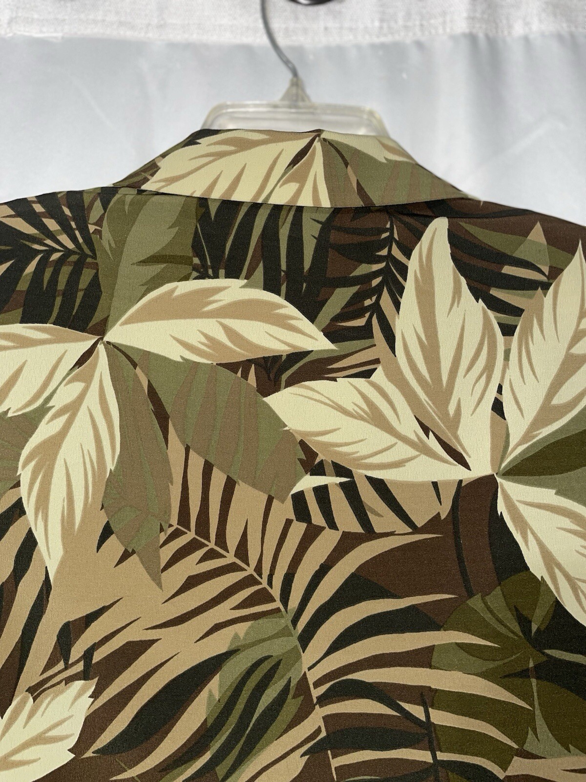 Vintage Studio C Green Tropical Button Up Top Shoulder Pads Hawaiian Sz 18