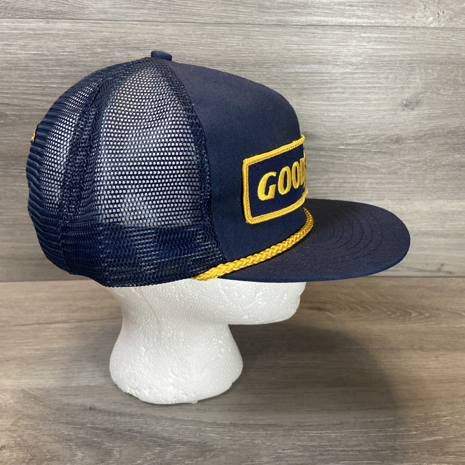 Vintage Goodyear Hat SnapBack Cap Swingster #1 Racing Patch Blue Gold USA