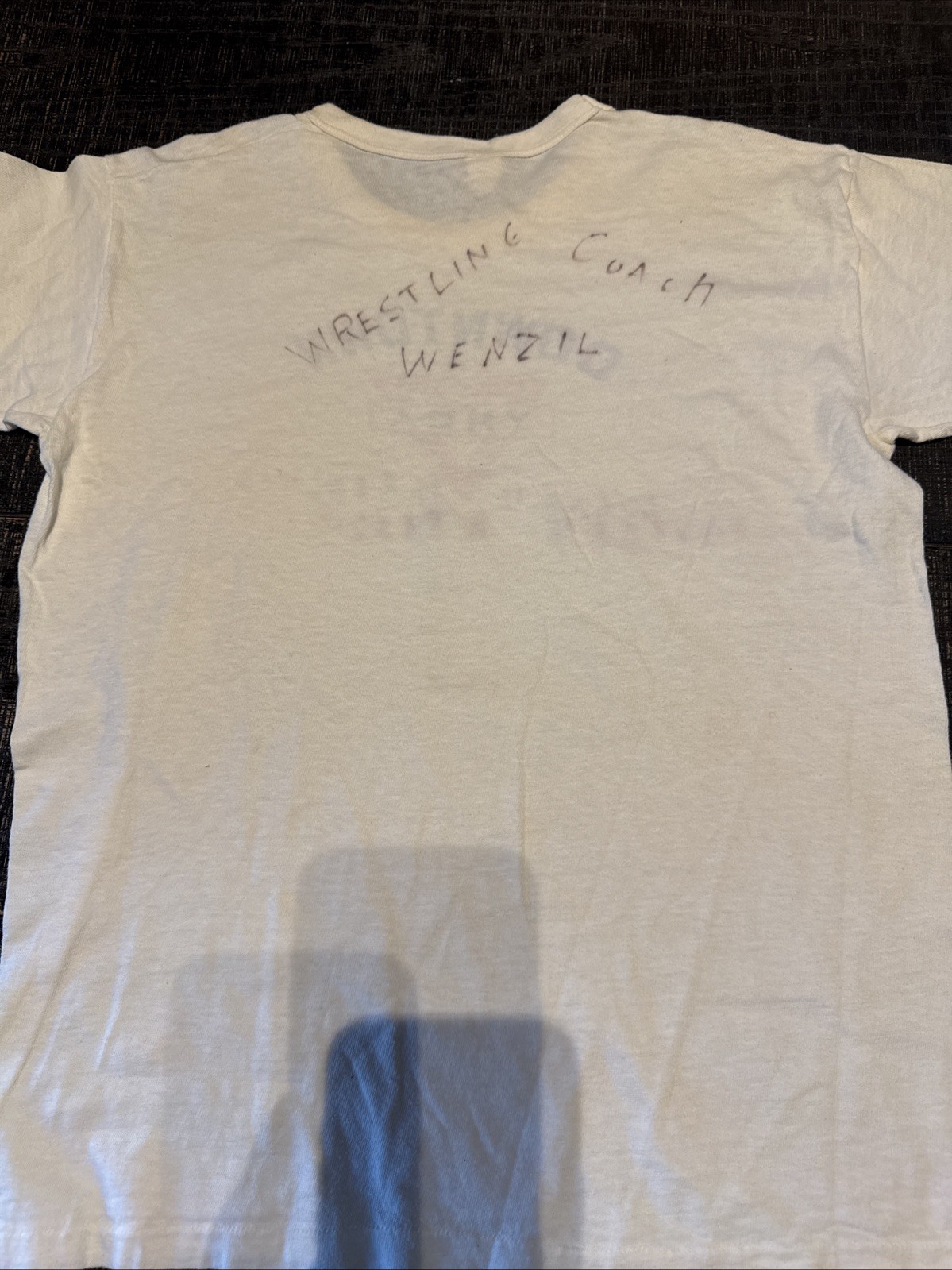 Vintage 60s Russell Running Man YMCA Felted Print T Shirt Size Large