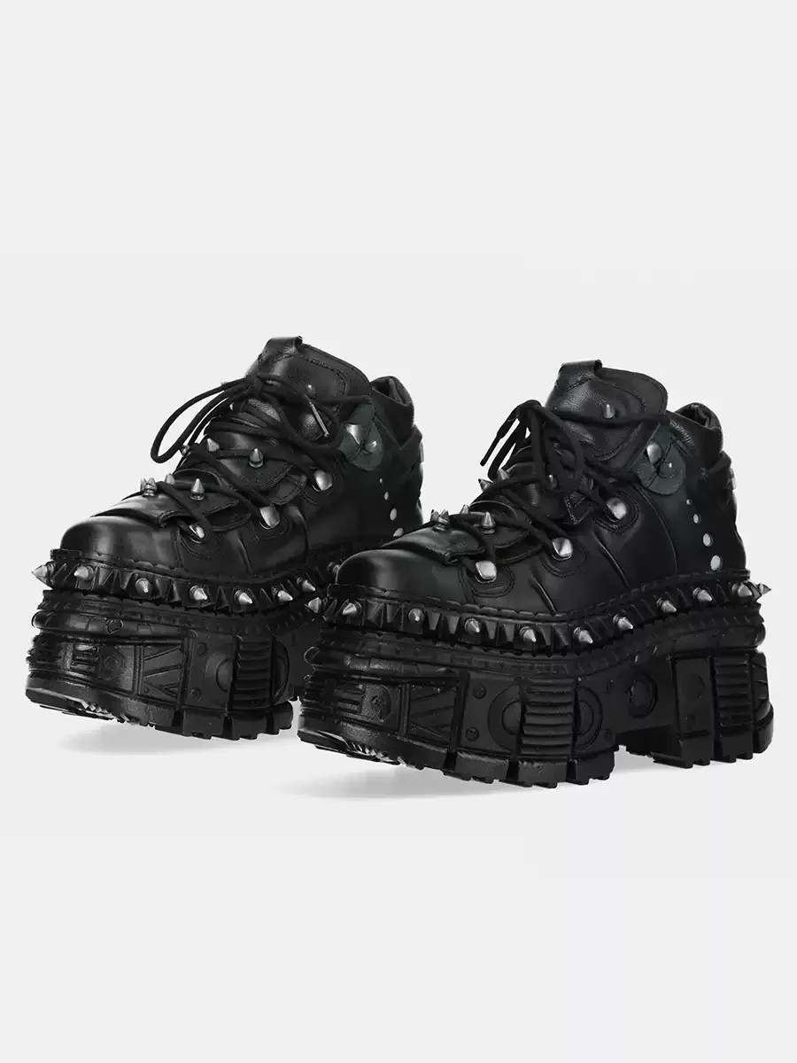 Punk Style Men’s Couple Heel Height Platform Shoes Gothic Ankle Rock Boots Black
