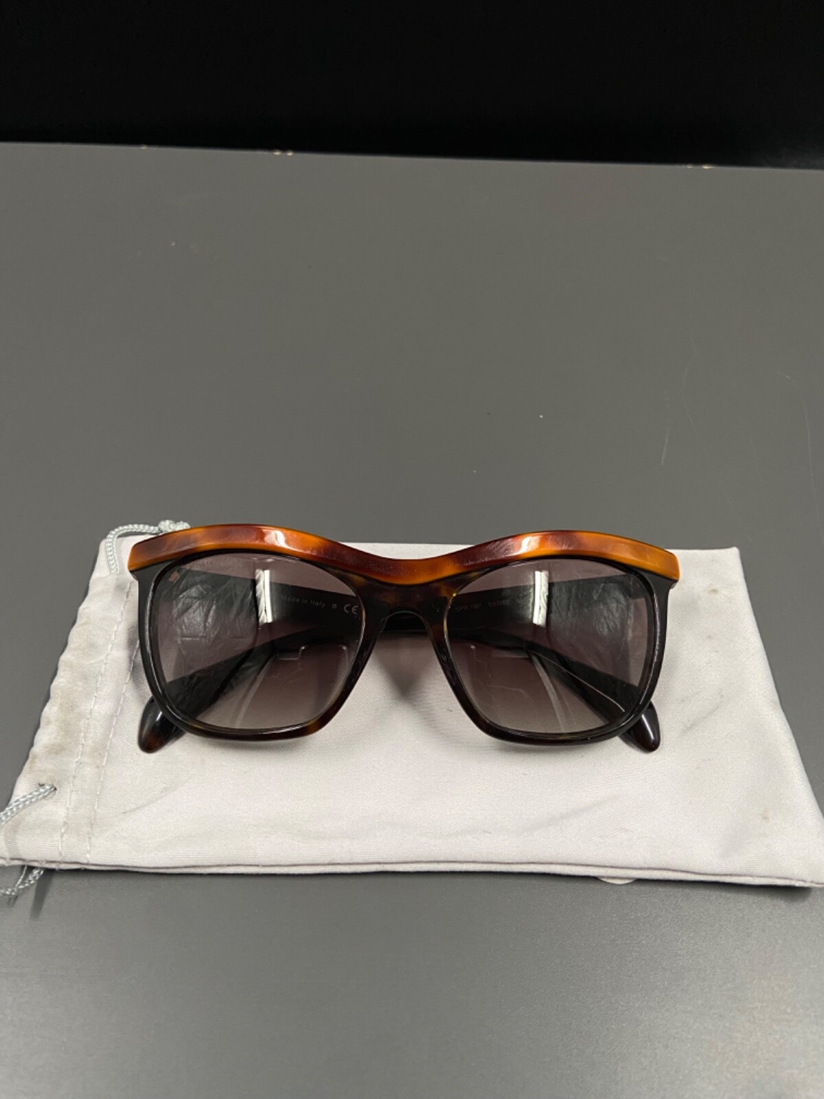 Prada SPR 19P MA4-0A7 55 Havana Black Tortoise Frames Authentic Sunglasses