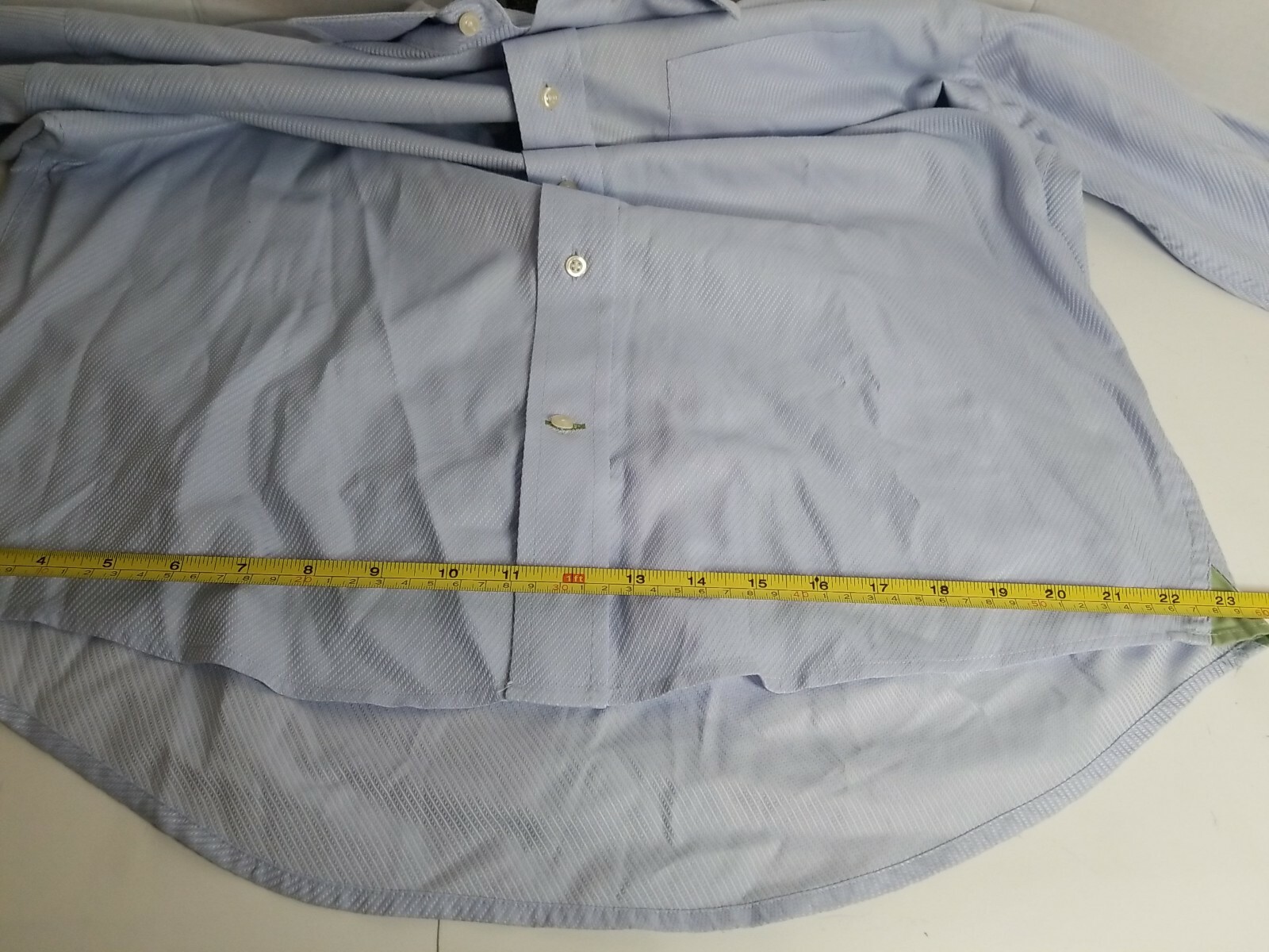 Harold Powell Nanotex Fabric Blue Button Long Sleeve Shirt Mens Size 15.5 32/33
