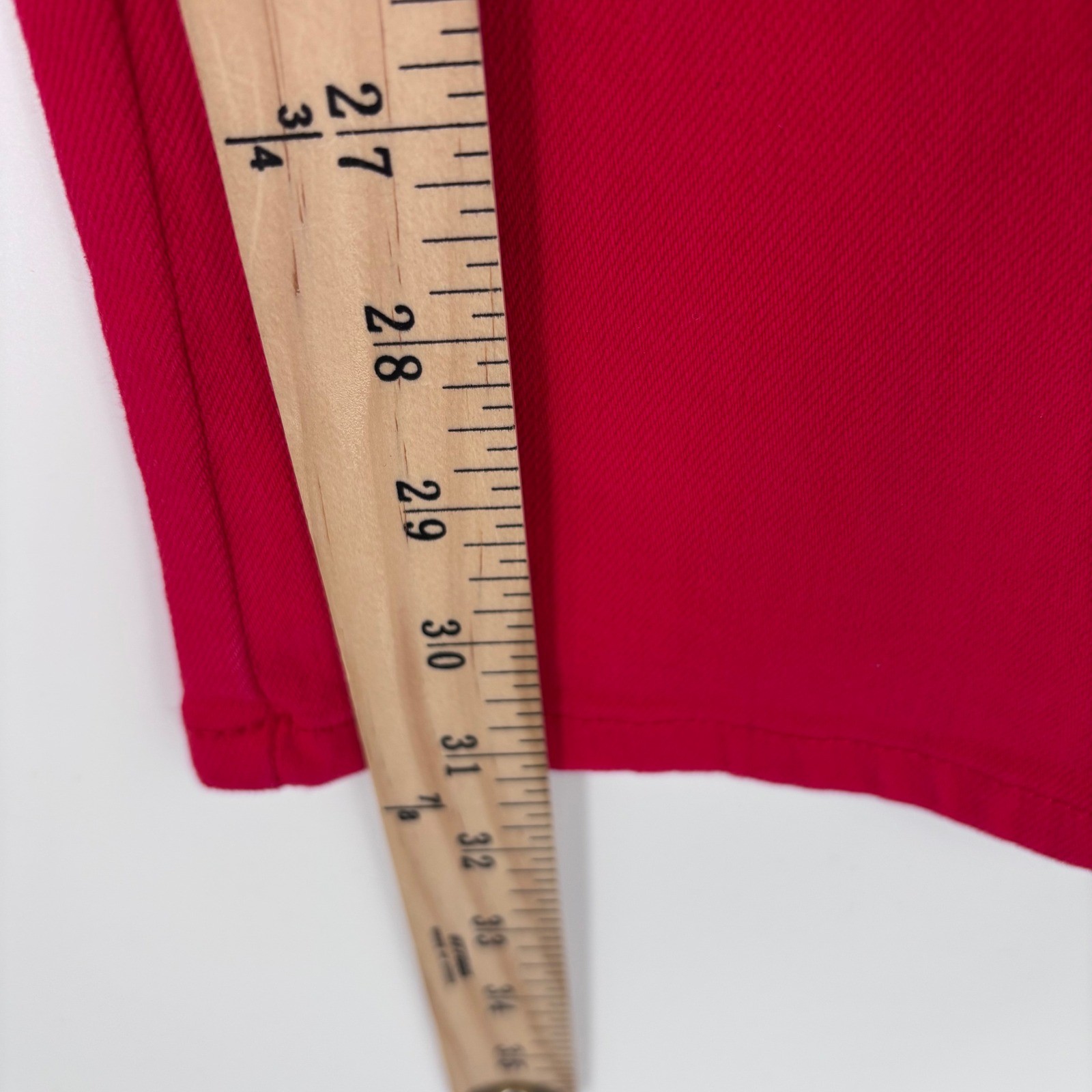 Judy Blue 90’s High Rise Straight Jeans Womens 7/28 Red Stretch Garment Dyed NEW