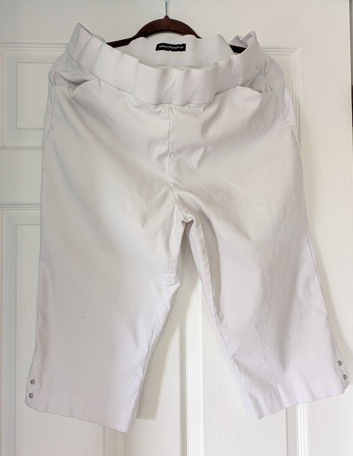 Counterparts Women’s White Solid Bermuda Shorts Plus Size 2X