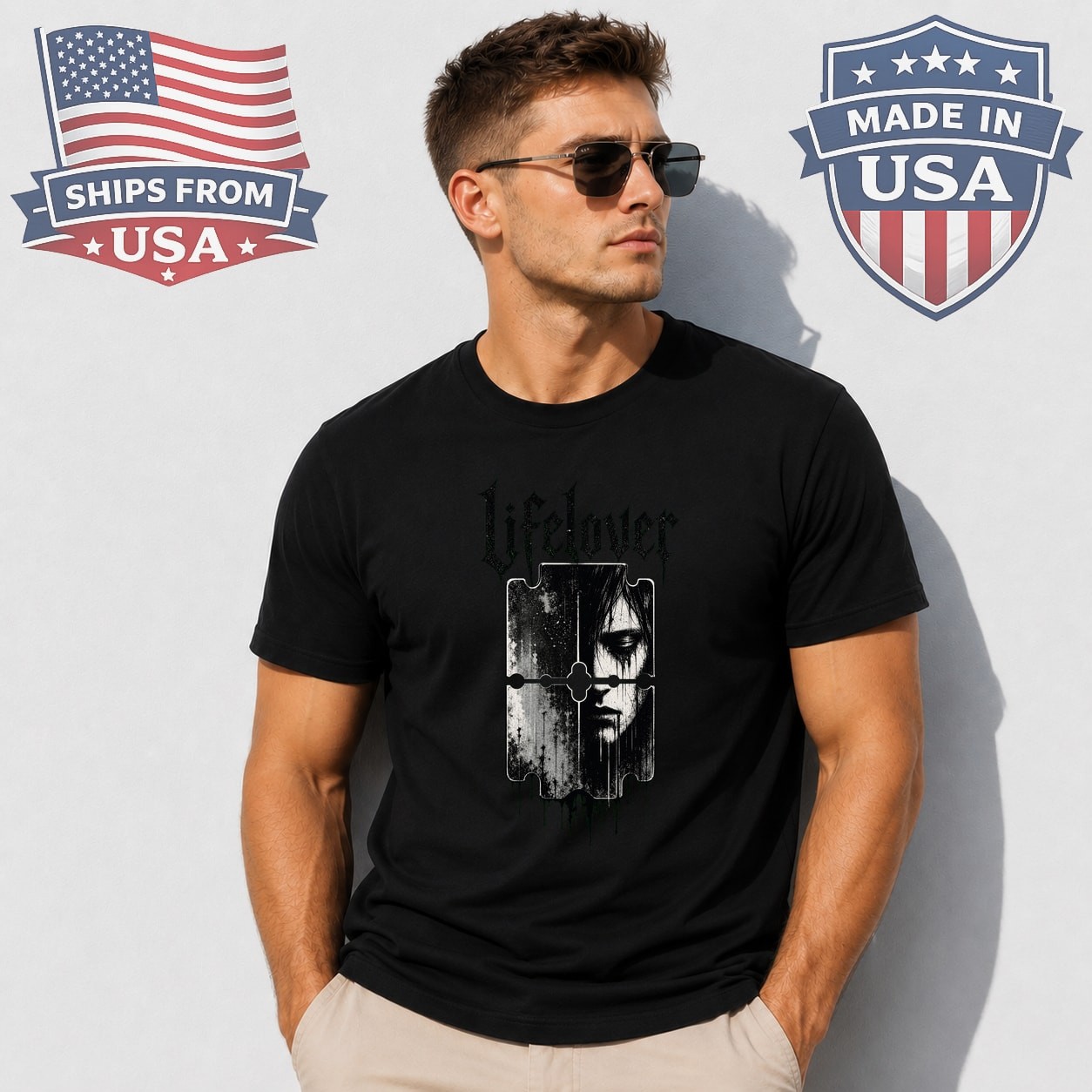 Razor Blade Face Graphic T-Shirt
