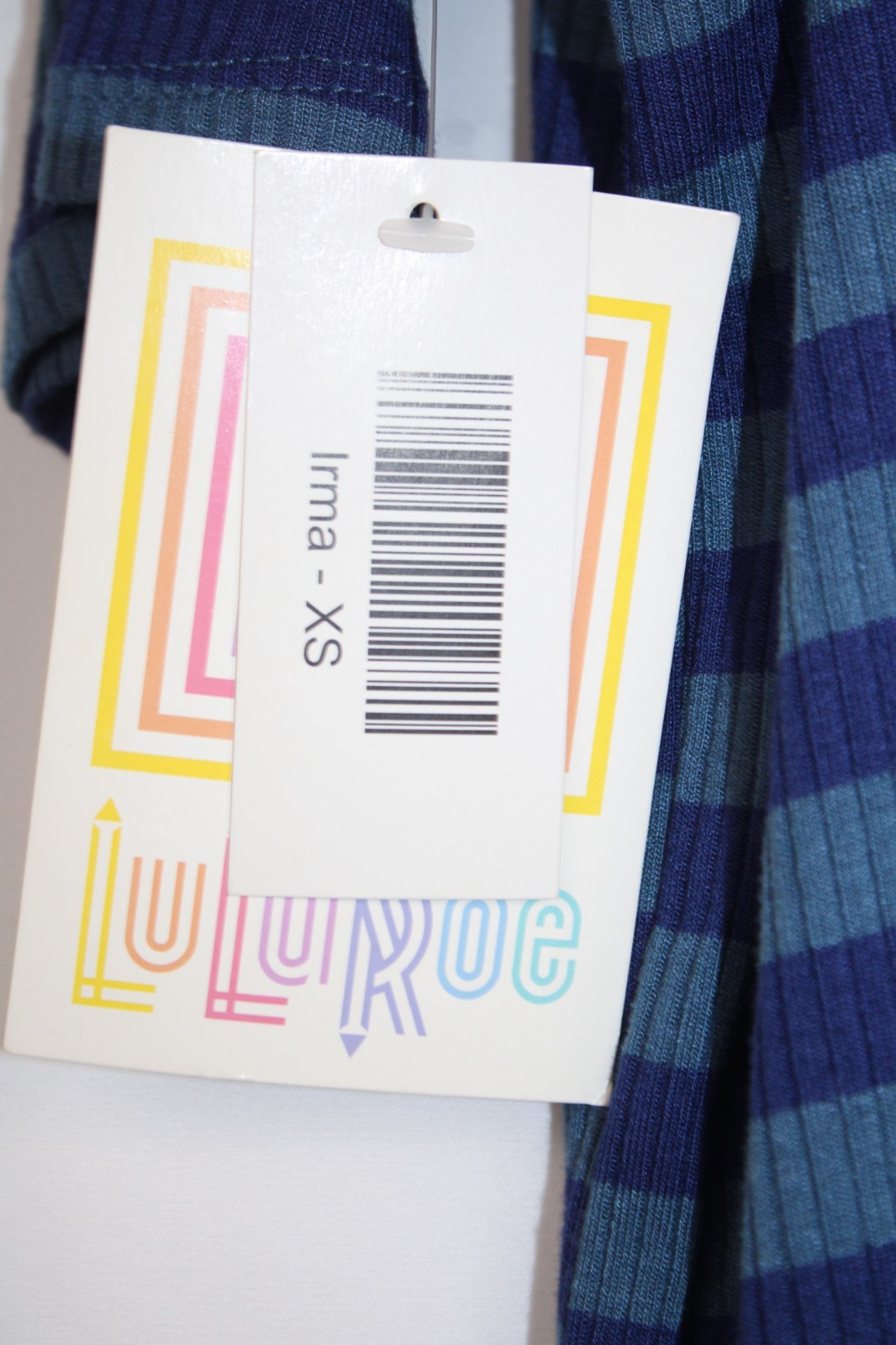 LuLaRoe IRMA T Shirt Women’s Top Short Sleeves NWT Size XS XSmall Blue Stripes