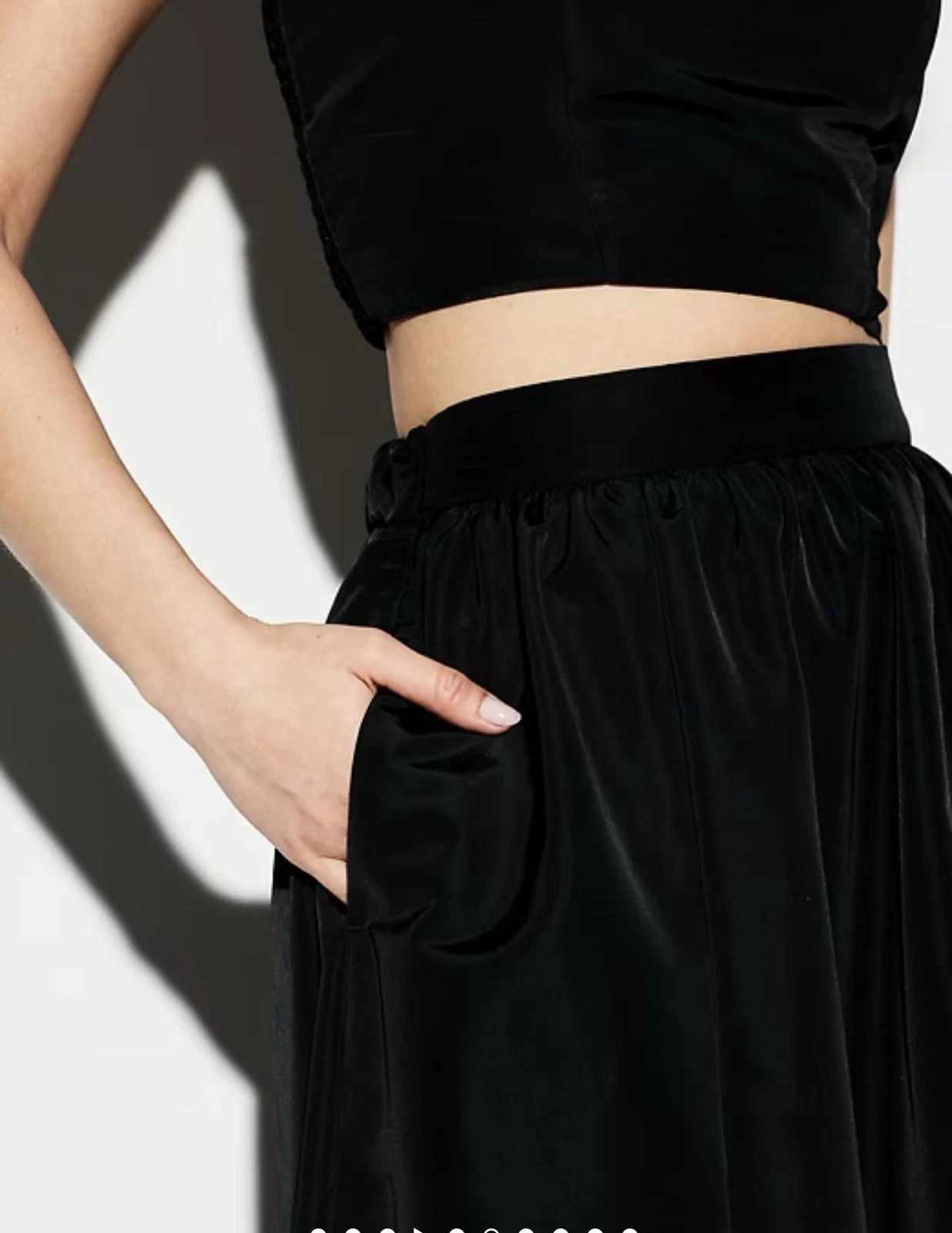 The Occasion by Old Navy High-Waisted Taffeta Midi Skirt NWT – SM Black #705300