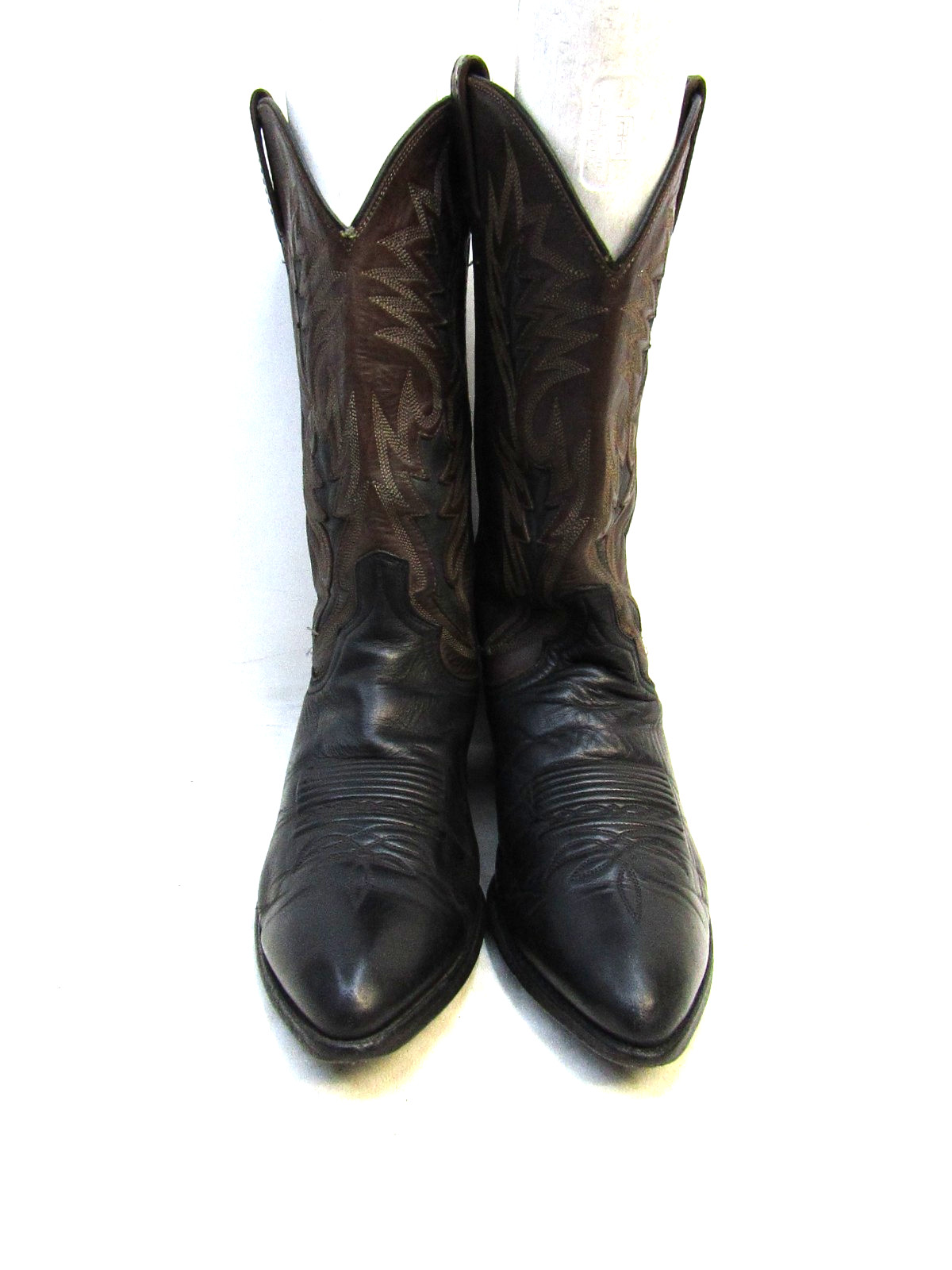 Dan Post Mens Size 8.5 EW Black Brown Leather Western Cowboy Boots