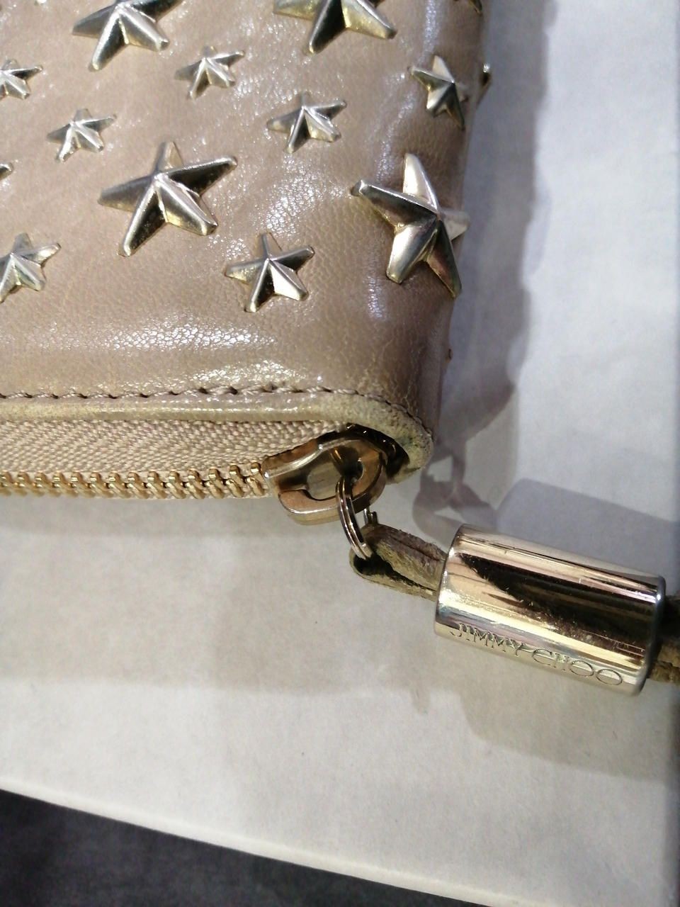 Jimmy Choo Studded Round Zipper Long Wallet Used