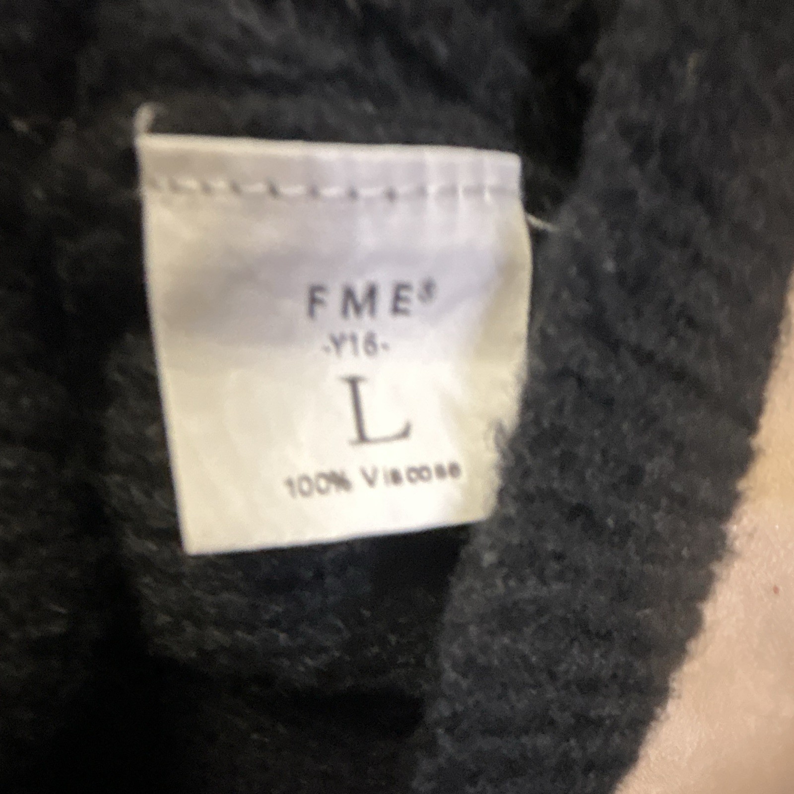 FME Women’s Black Viscose Knit Pullover Sweater L Long Sleeve Button Placket