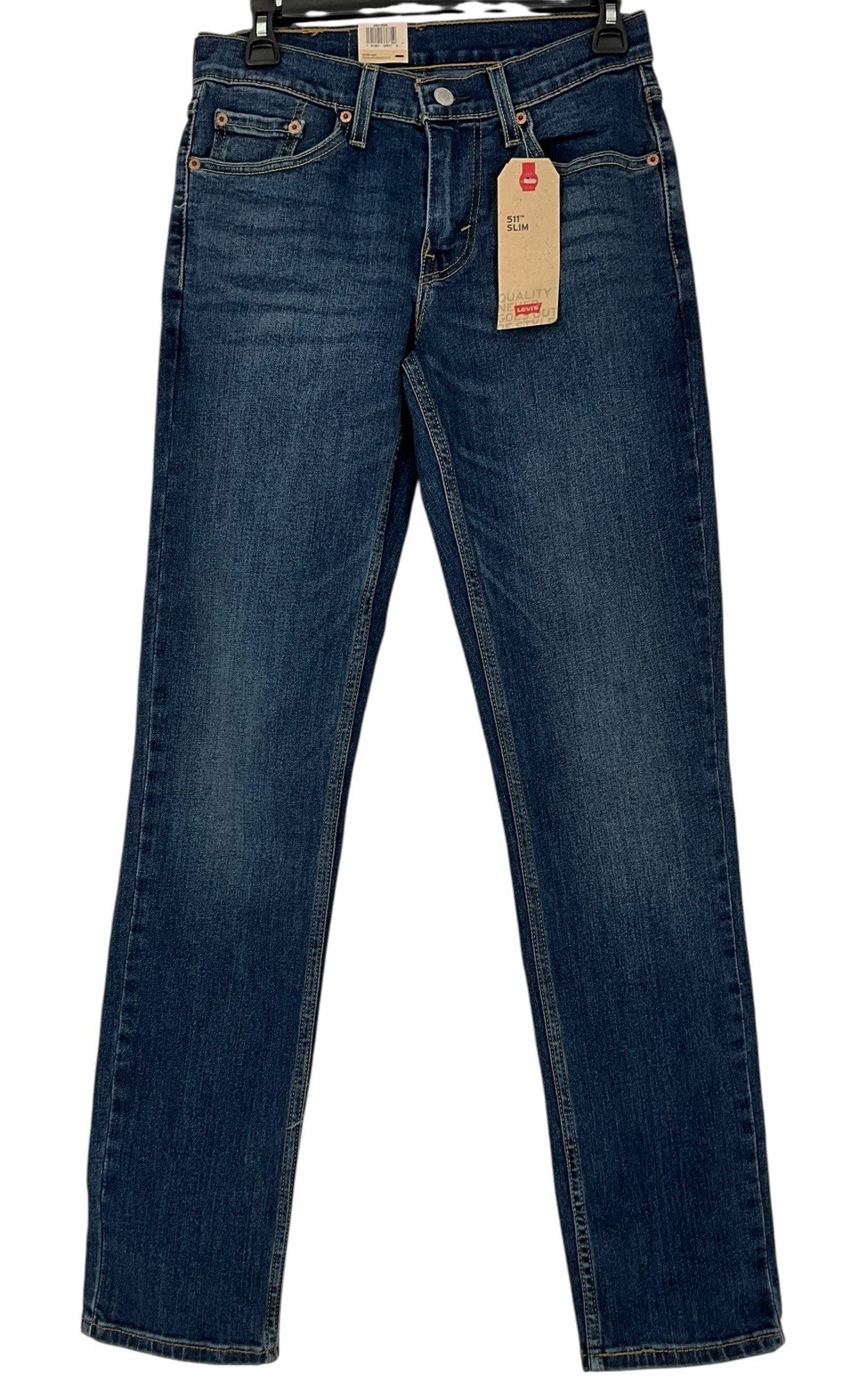 Levis 511 Jeans Men 28×32 Slim Fit Straight Leg Stretch Dark Wash Denim NWT