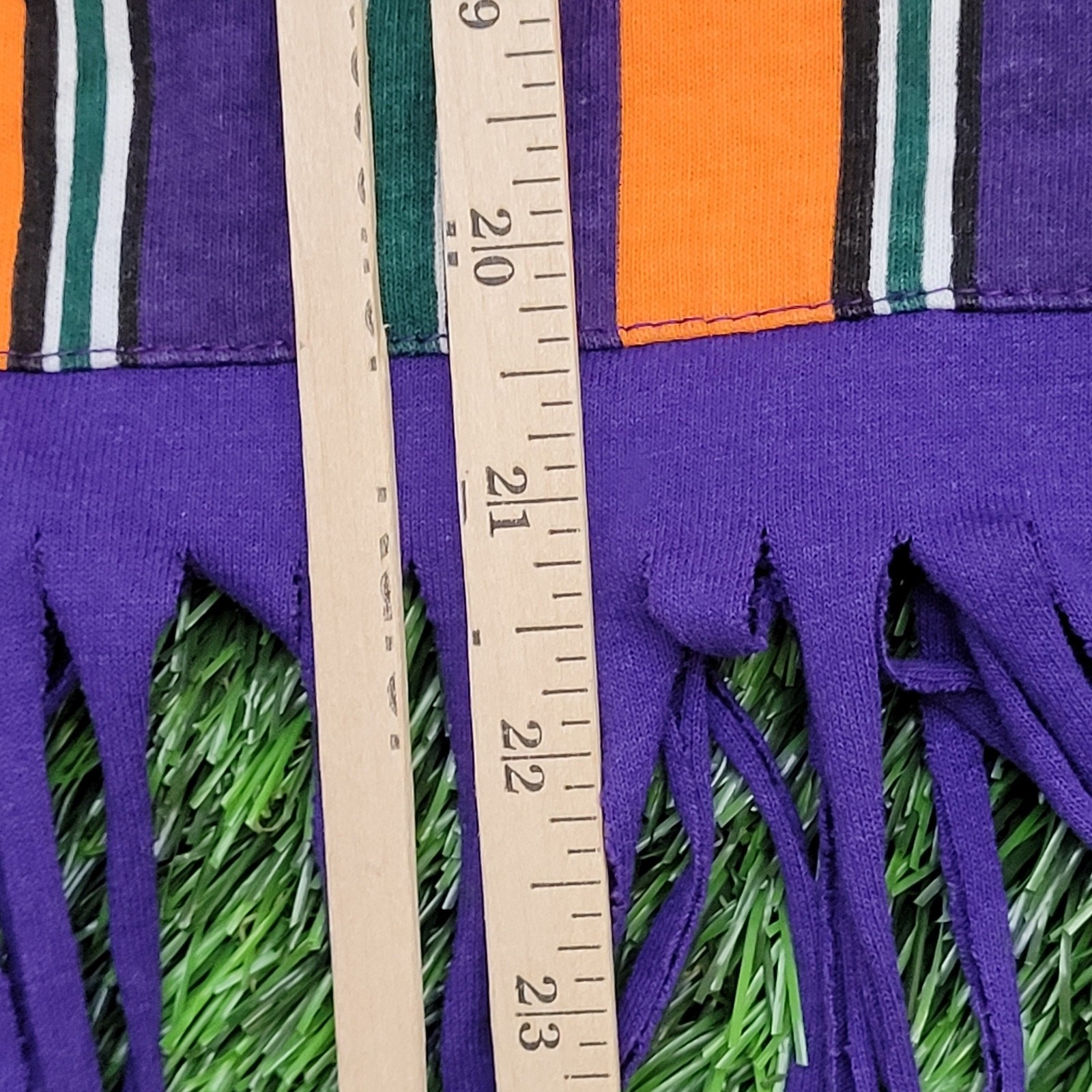 Vintage 90s Summer Fringe Stripes Shirt Womens Large 22×21 Baggy Boxy