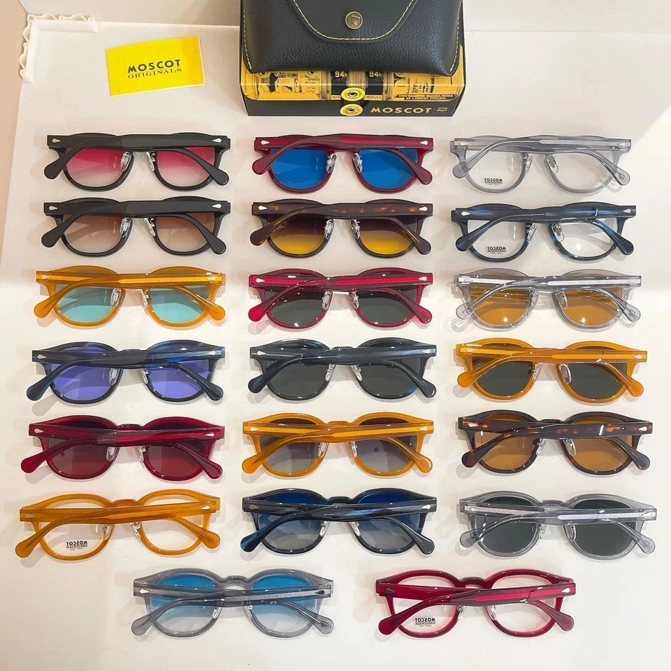 Moscot Lemtosh Tortoise Frame Amber Lens Sunglasses Handmade Unisex