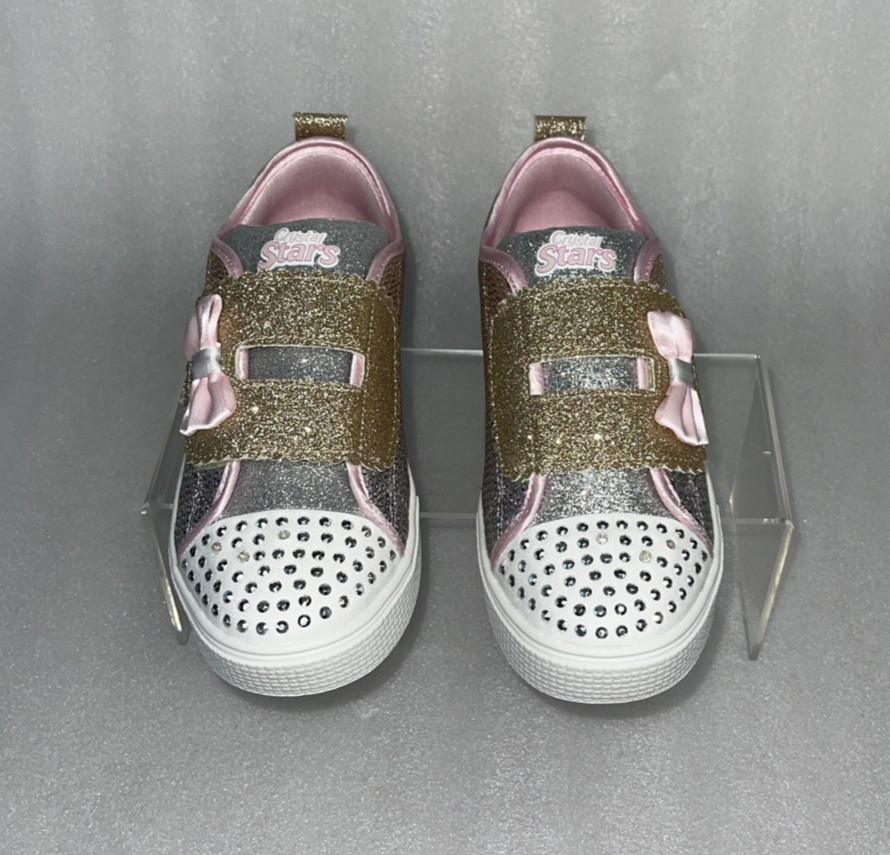 S Sport By Skechers Lexie Sneakers Light Up Adjustable Straps Girls Size 2 NEW
