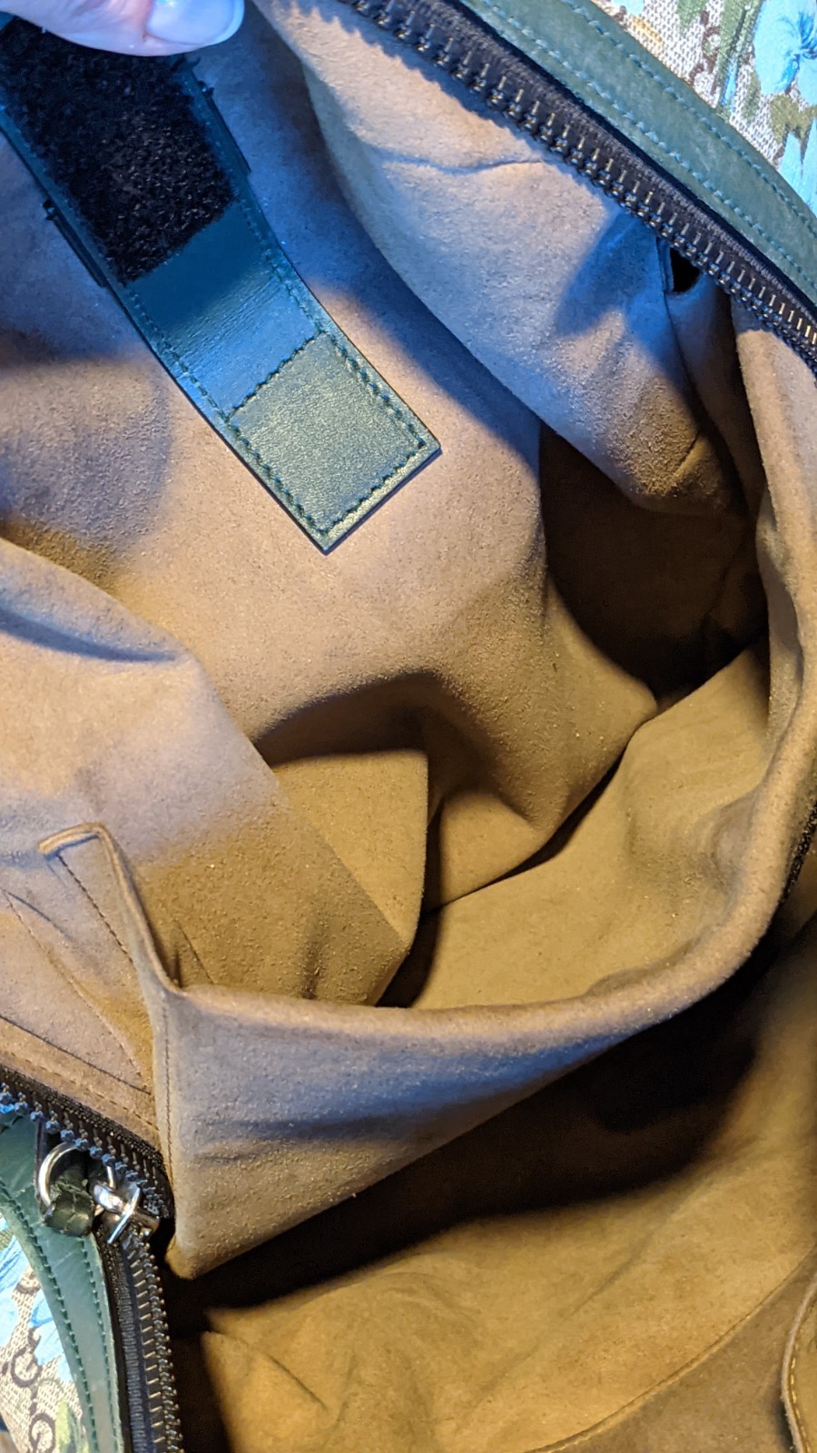 Gucci GG Blooms Backpack Bird Flower Supreme Beige Green (419584K)