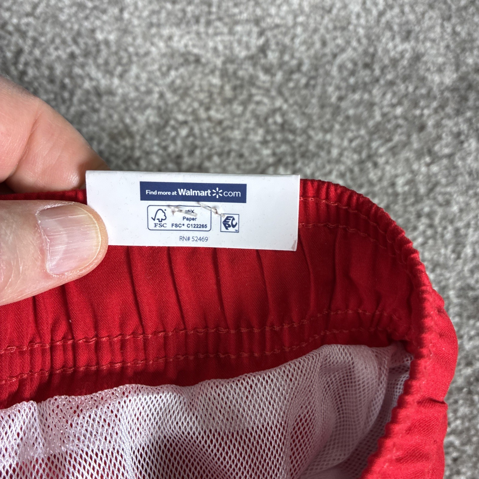 GEORGE ABOVE THE KNEE RED MESH LINED ELASTIC WAIST SWIM SHORTS Size 2XL (44-46)