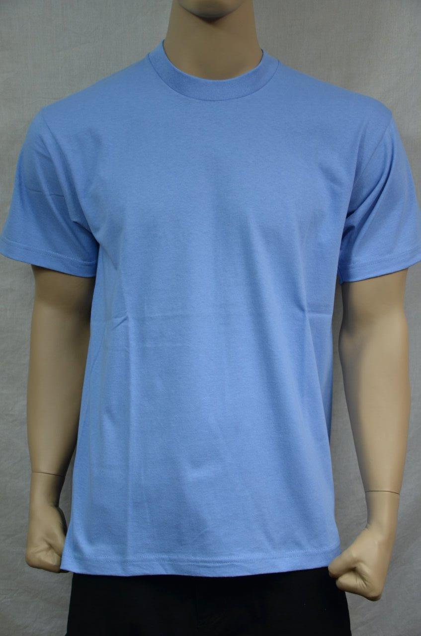 3 NEW PRO5 SUPER HEAVY WEIGHT T-SHIRT SKY BLUE TEE PLAIN BLANK COTTON S-7XL