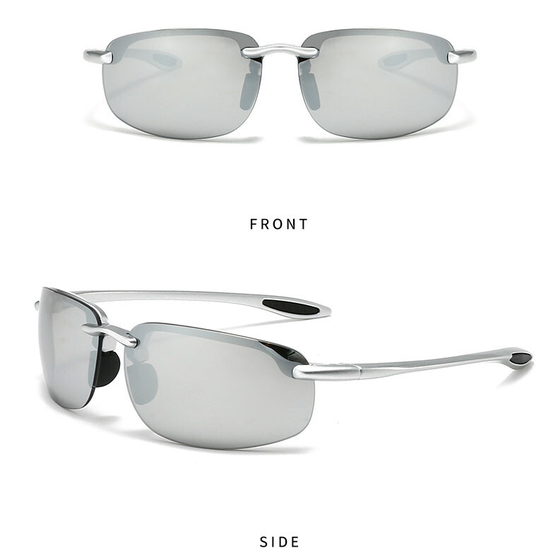Men Oval Classic Sunglasses Retro Half Frame Outdoor Driving Riding Glasses New