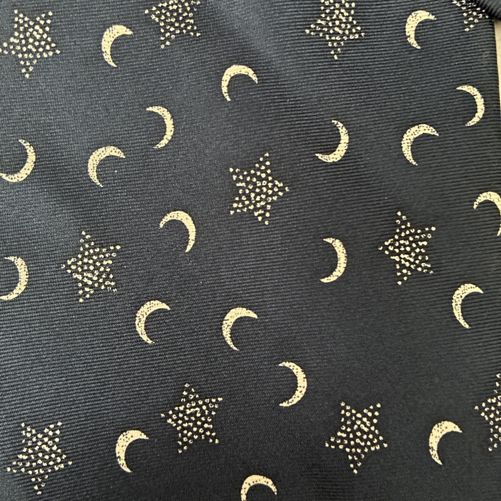 GAP Mens Tie Blue Stars Moon Geometric One Size Silk Classic Vintage 90s USA