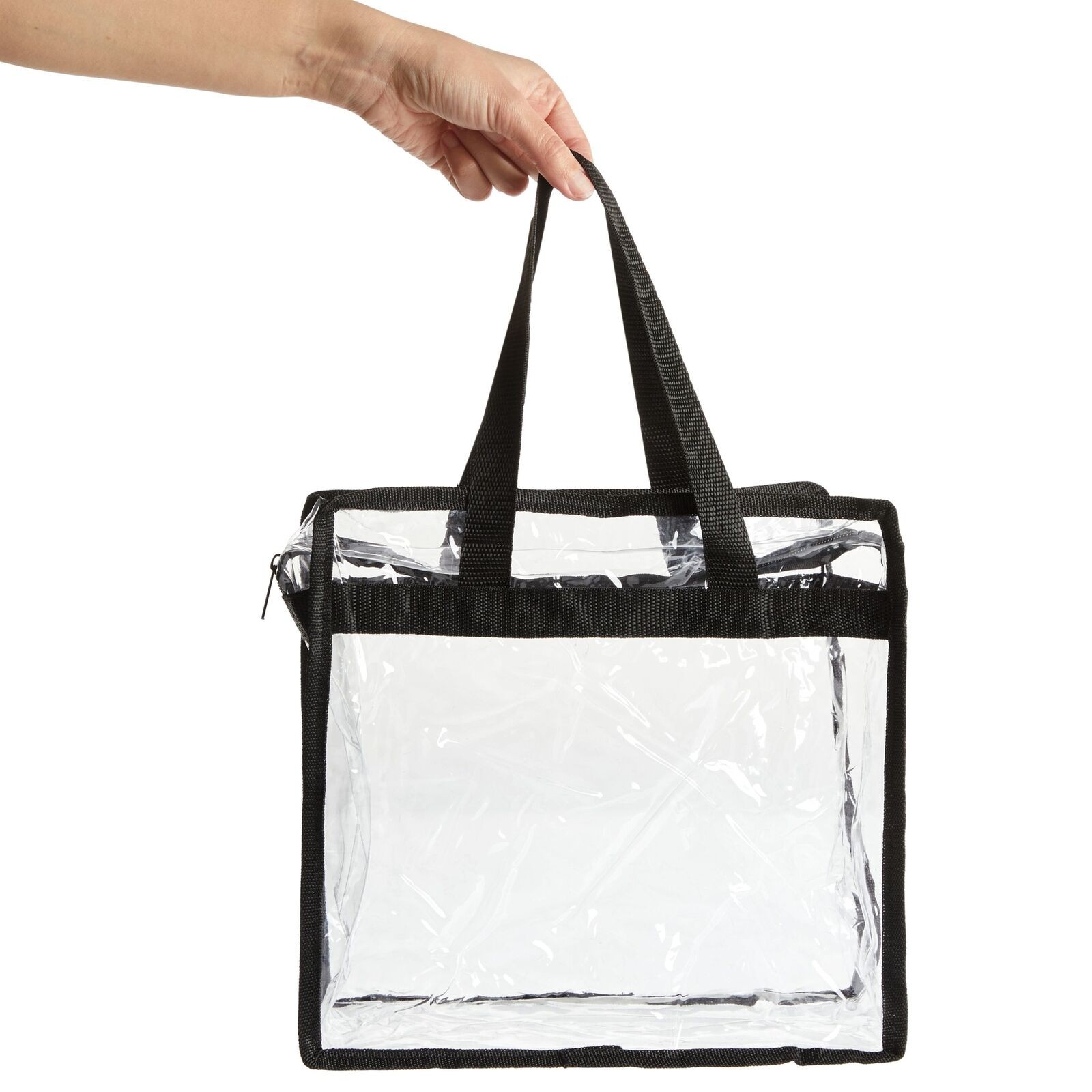 2 Pack Stadium Approved Clear Tote Bags with Handles for Beach Concert, 12x6x12