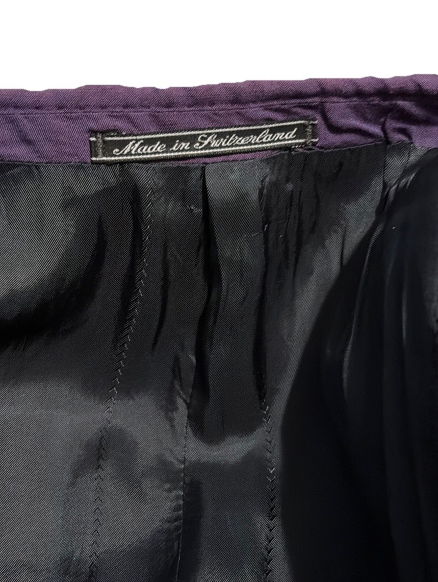 Vintage Versace V2 Purple Linen Rayon Blazer Single Breasted Size 52 IT 90s RARE