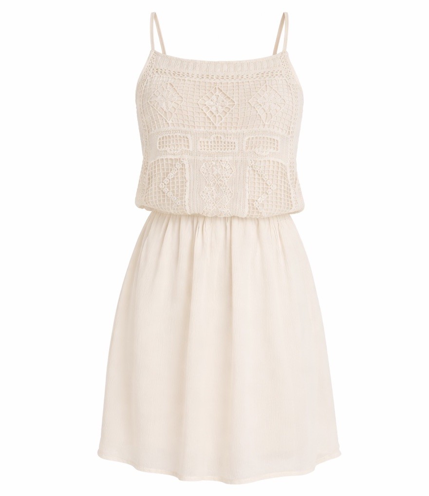Gauze Crochet Halter Mini Dress Large Creamy White Cottage Boho Graduation Beach