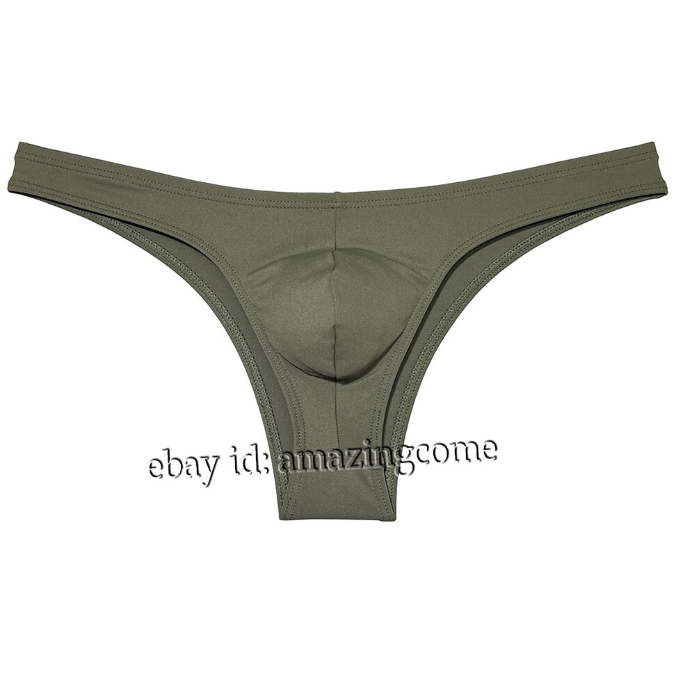 Men Cheeky Briefs Underwear Skin Feel Bikini Briefs Low-rise 1/2 Hip Booty Pants