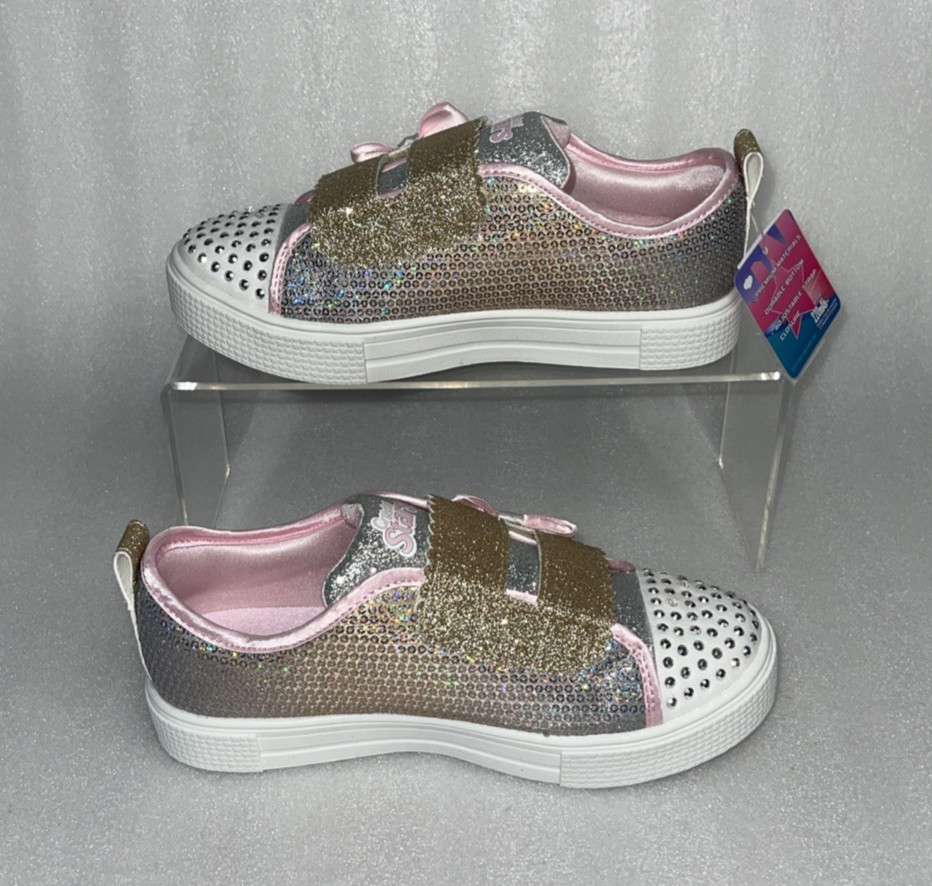 S Sport By Skechers Lexie Sneakers Light Up Adjustable Straps Girls Size 2 NEW