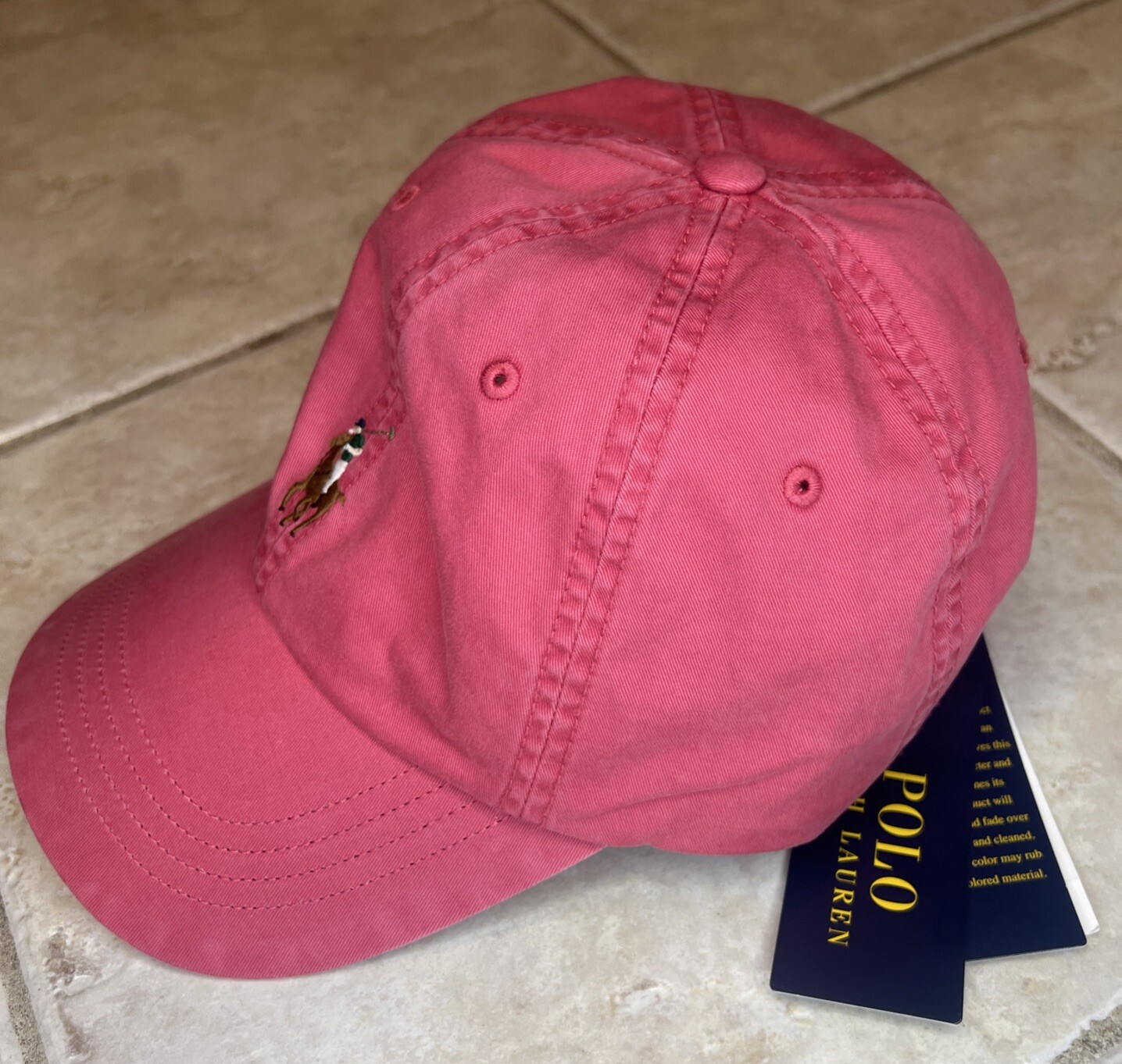 Polo Ralph Lauren Baseball Cap Red w/ Multicolor Pony One Size Adjustable NWT