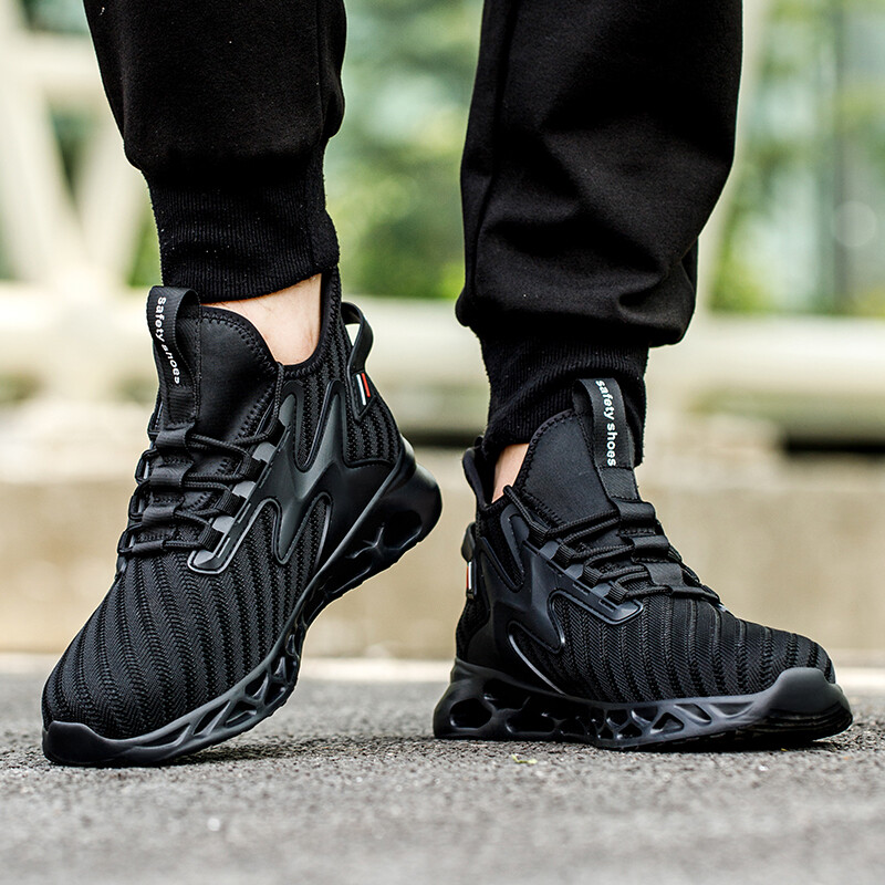 Mens Work Safety Steel Toe Shoes Lightweight Work Boots Indestructible Sneakers