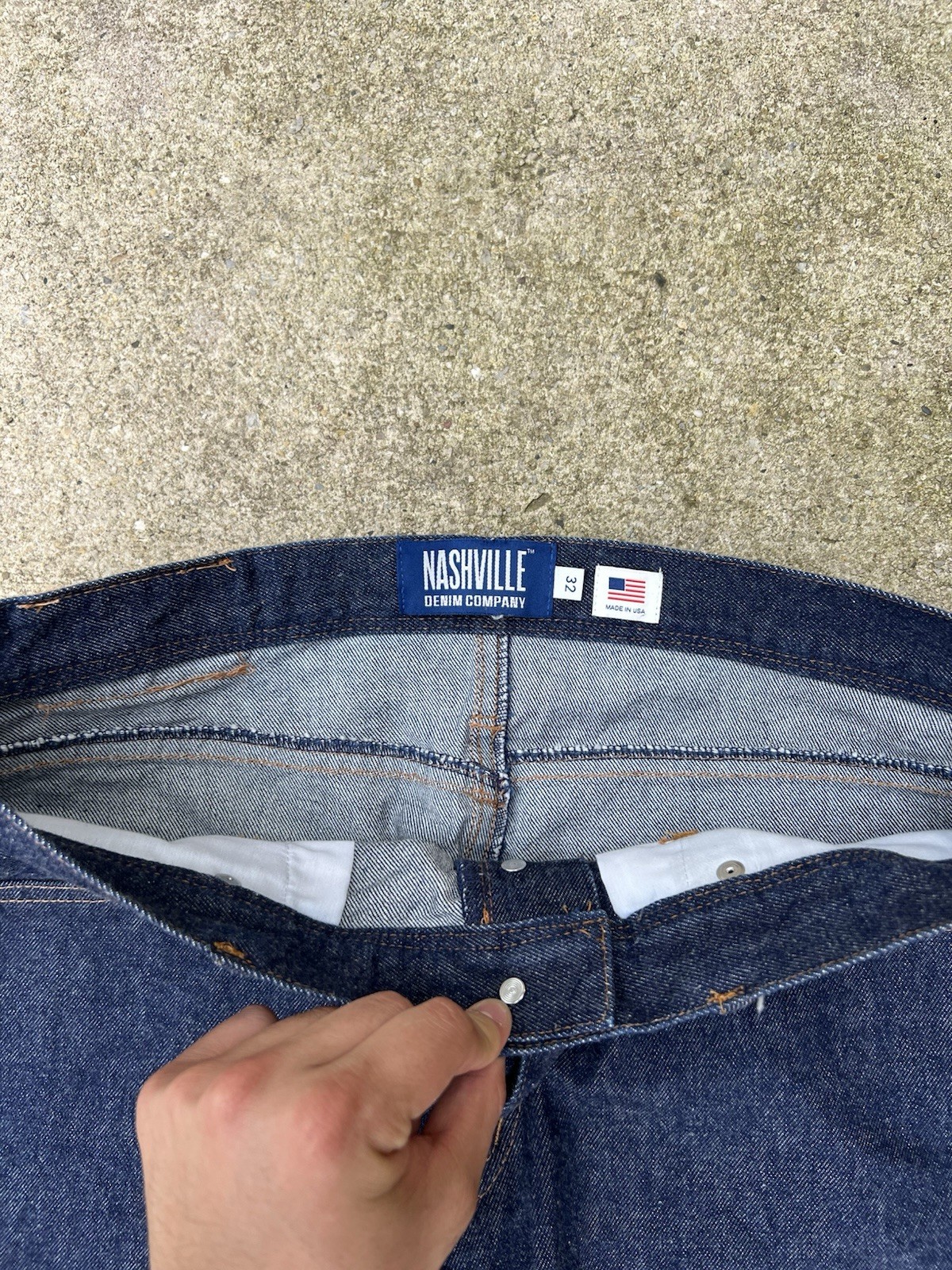 Nashville Denim Company Straight Leg Dark Wash Selvedge Jeans Size 32×26 USA
