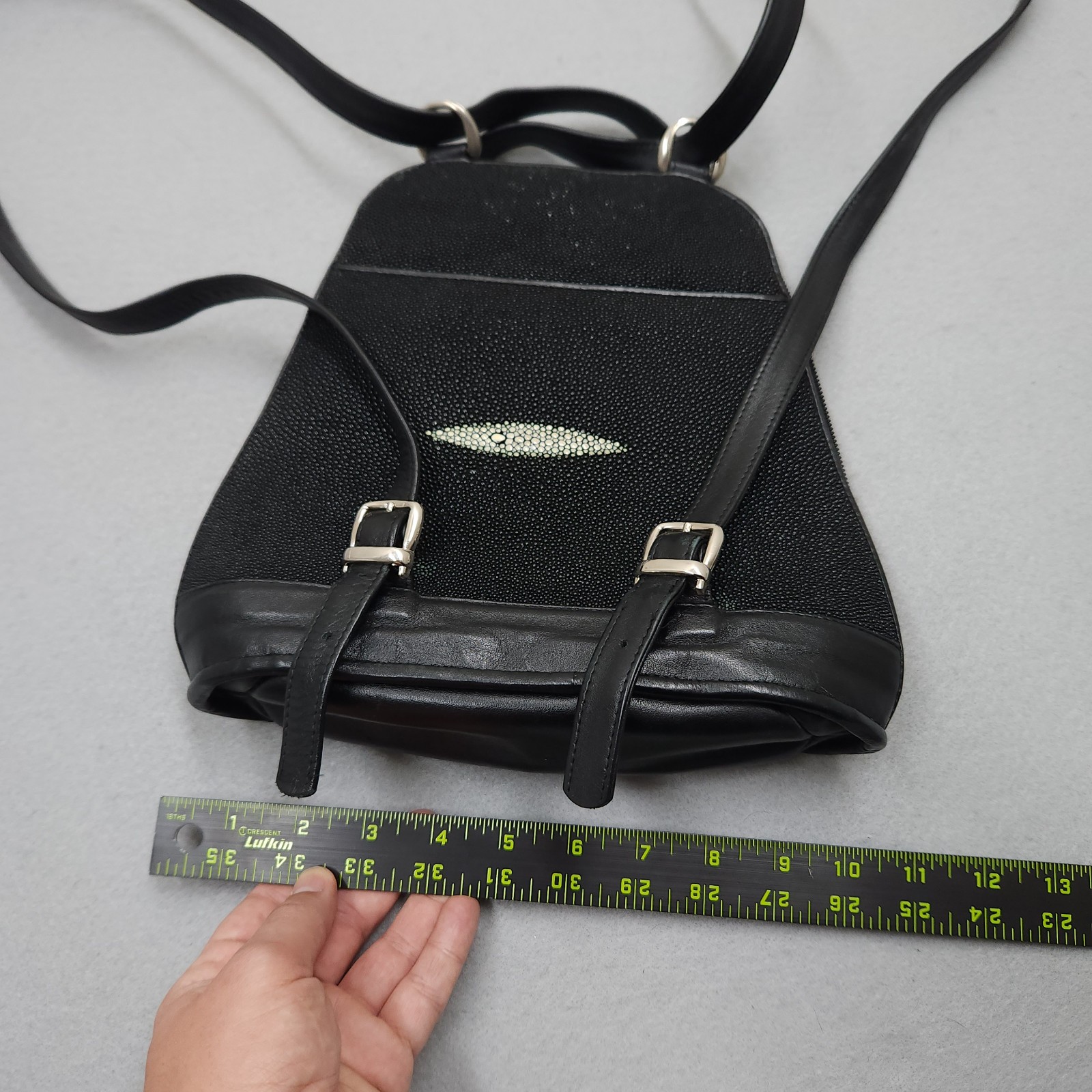 Vintage Kismet Stingray & Leather Black Mini Backpack / Purse Bag Exotic Rare