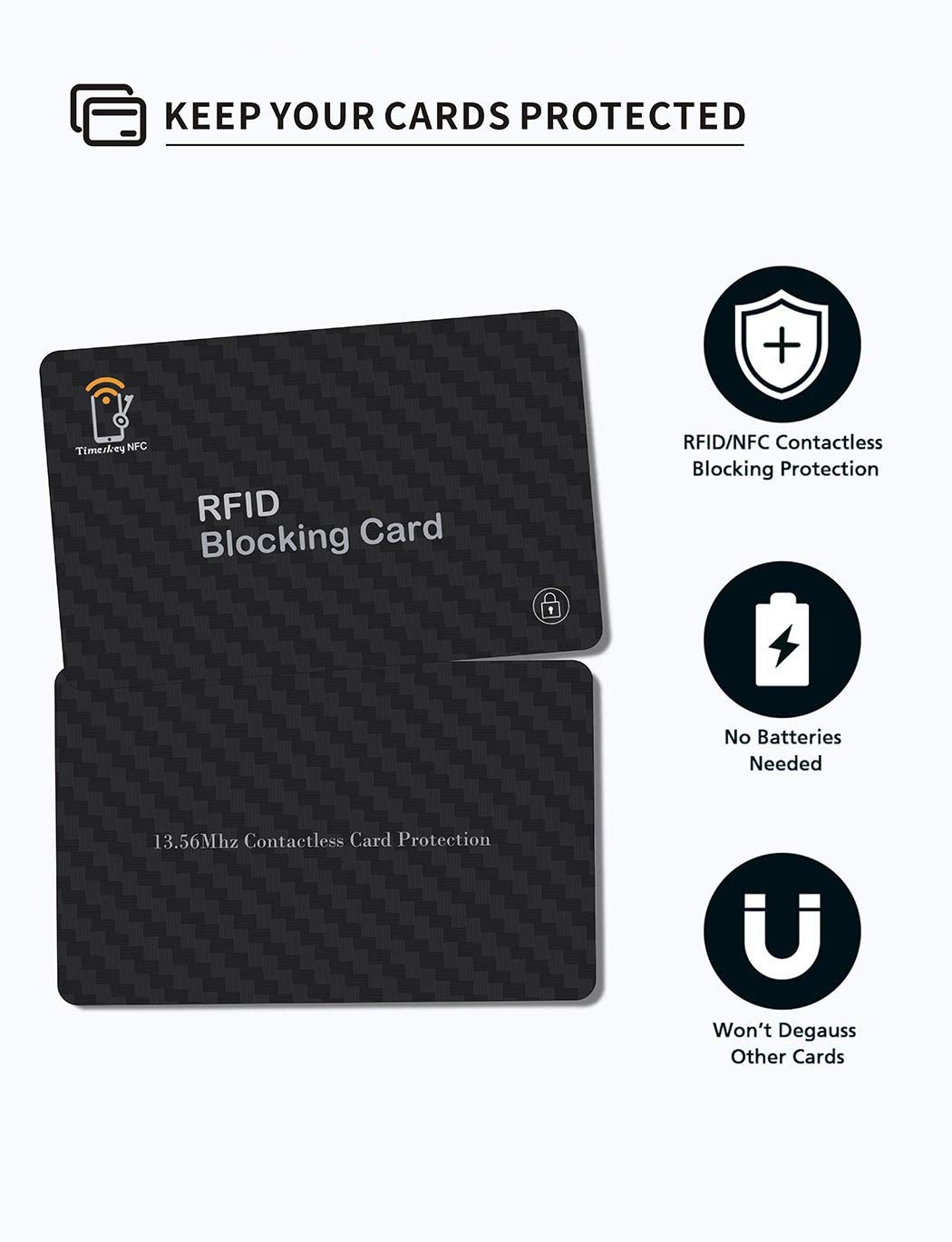 RFID Blocking Cards – 4 pcs Premium Contactless NFC Debit 85*54*0.86mm, 4PCS